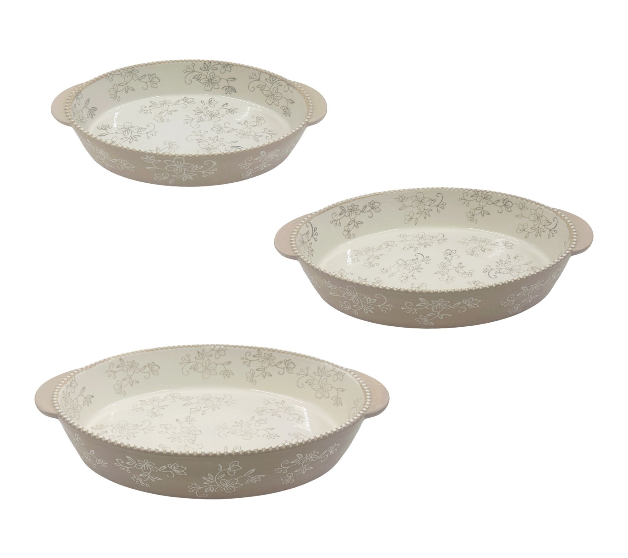 Temp-tations 3-Piece Oval Nesting Bakeware Set