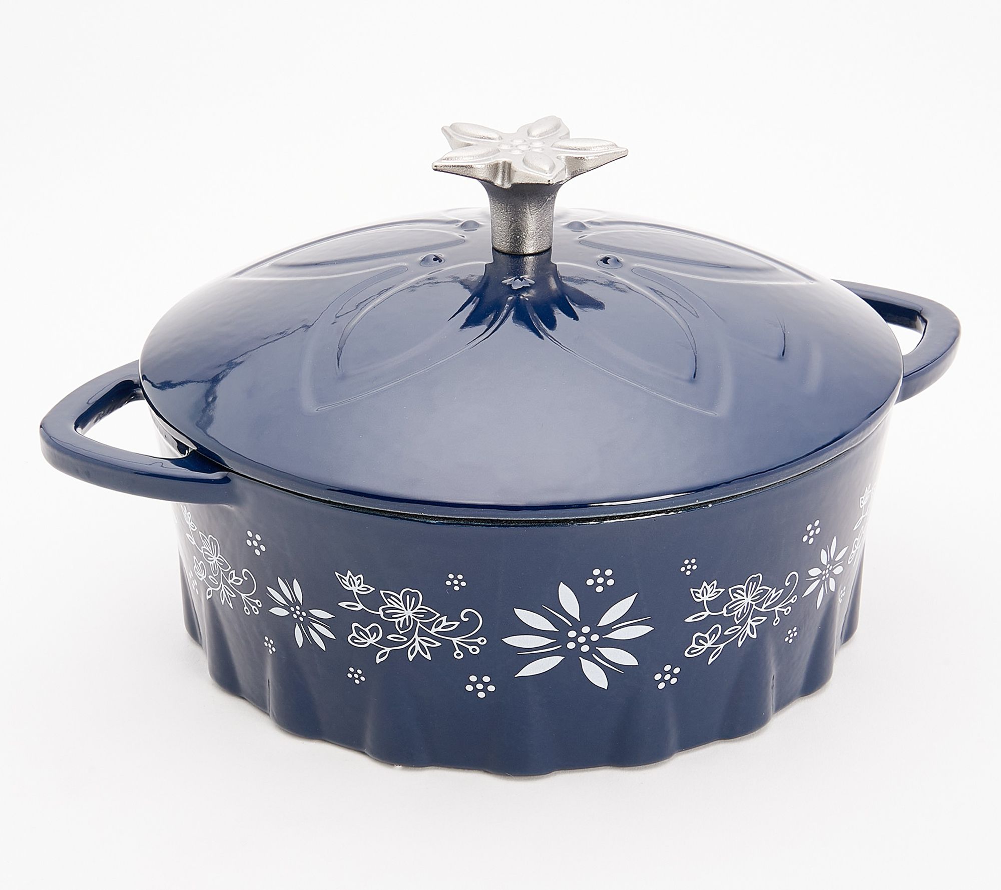 Outset Enameled Cast Iron Blue Pot Dutch Oven With Lid