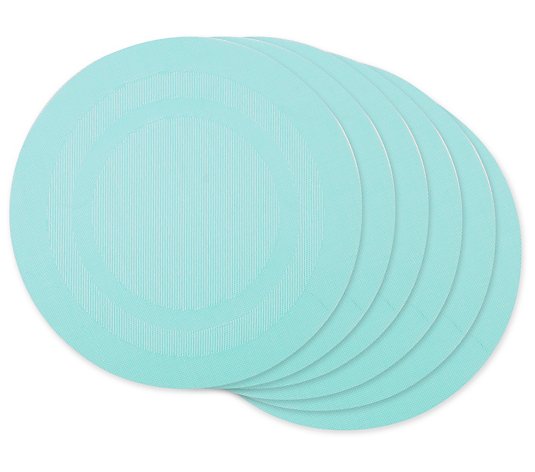 Design Imports Set of 6 PVC Doubleframe Round Placemats