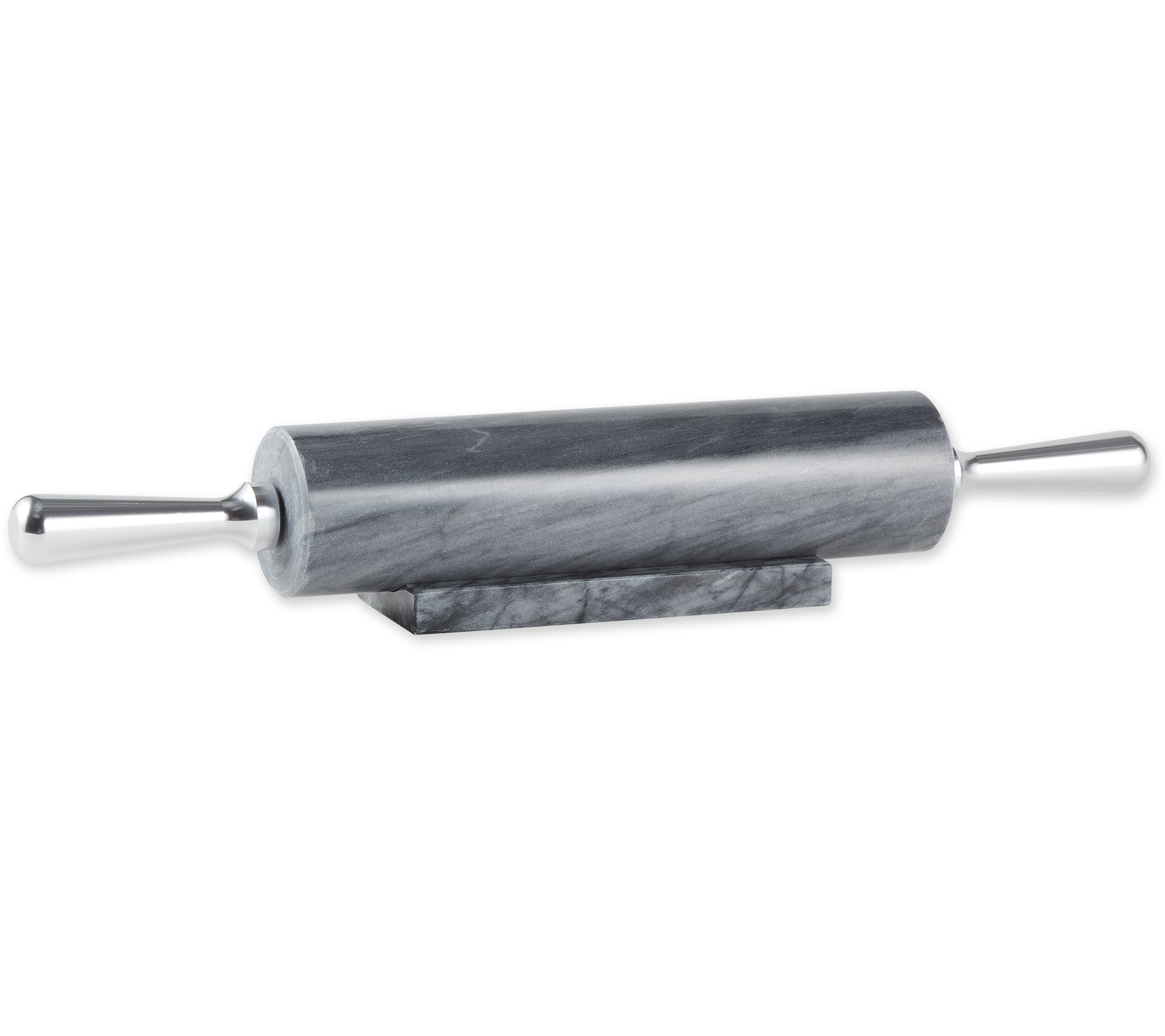 RSVP 17.5" Grey Marble Rolling Pin with Stand