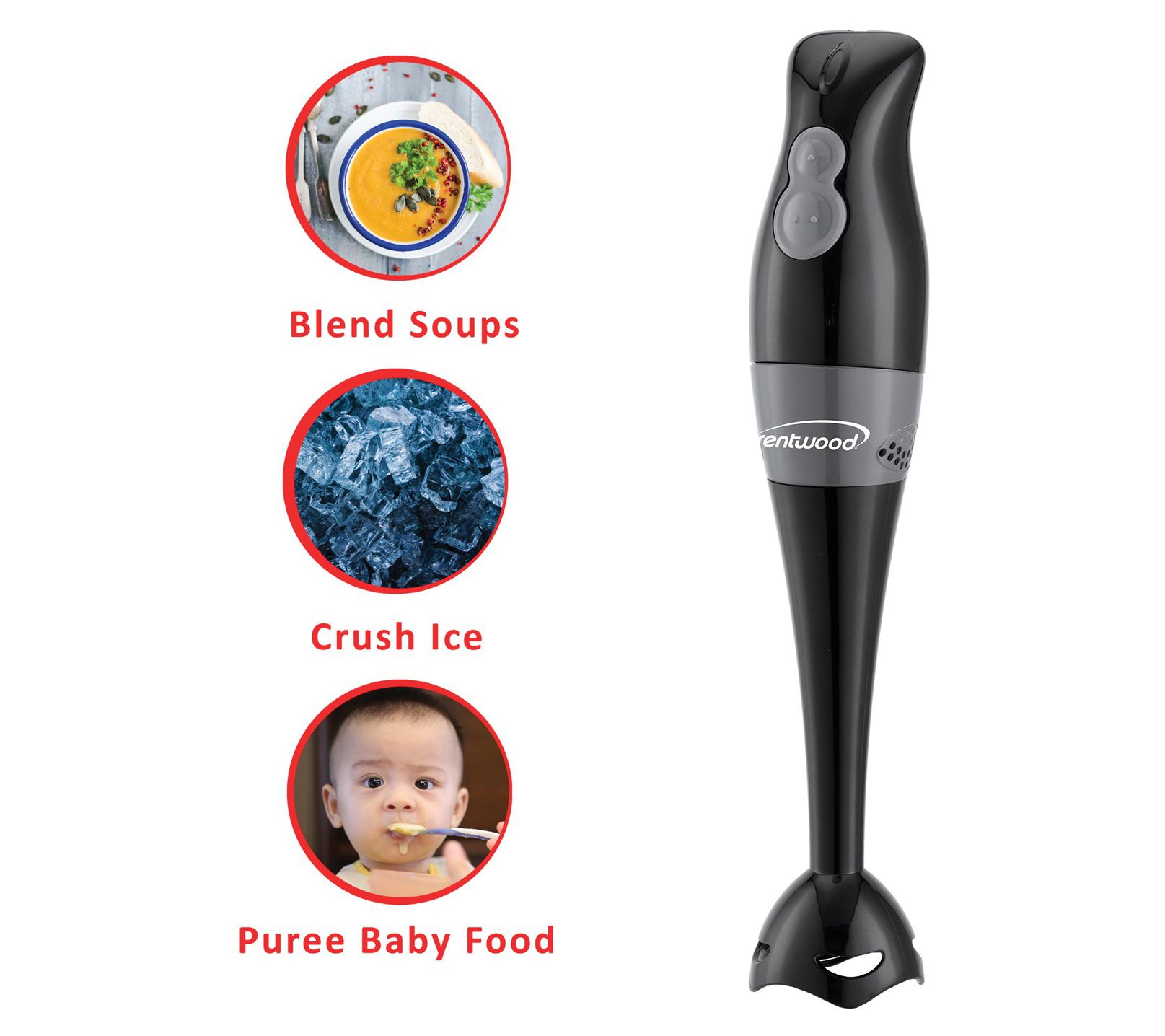 Chefman Cordless Variable Speed 5-in-1 Immersion Blender Set Ice