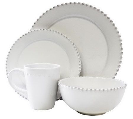 American Atelier Bianca 16-Piece Antique-StyleDinnerware Set - QVC.com