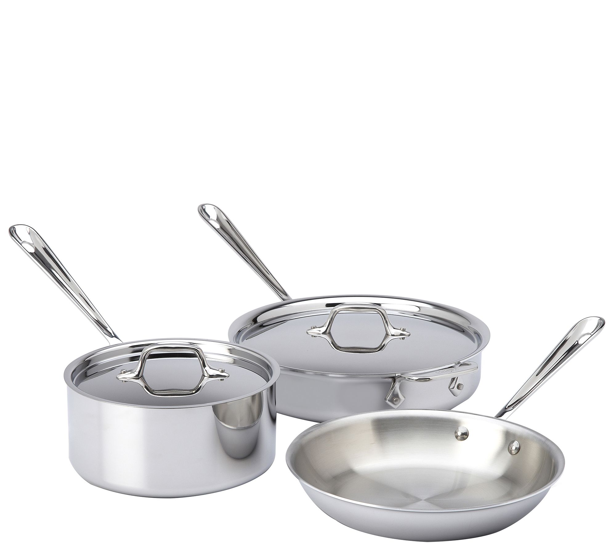 All-Clad Stainless Steel 5-Piece Cookware Set - QVC.com