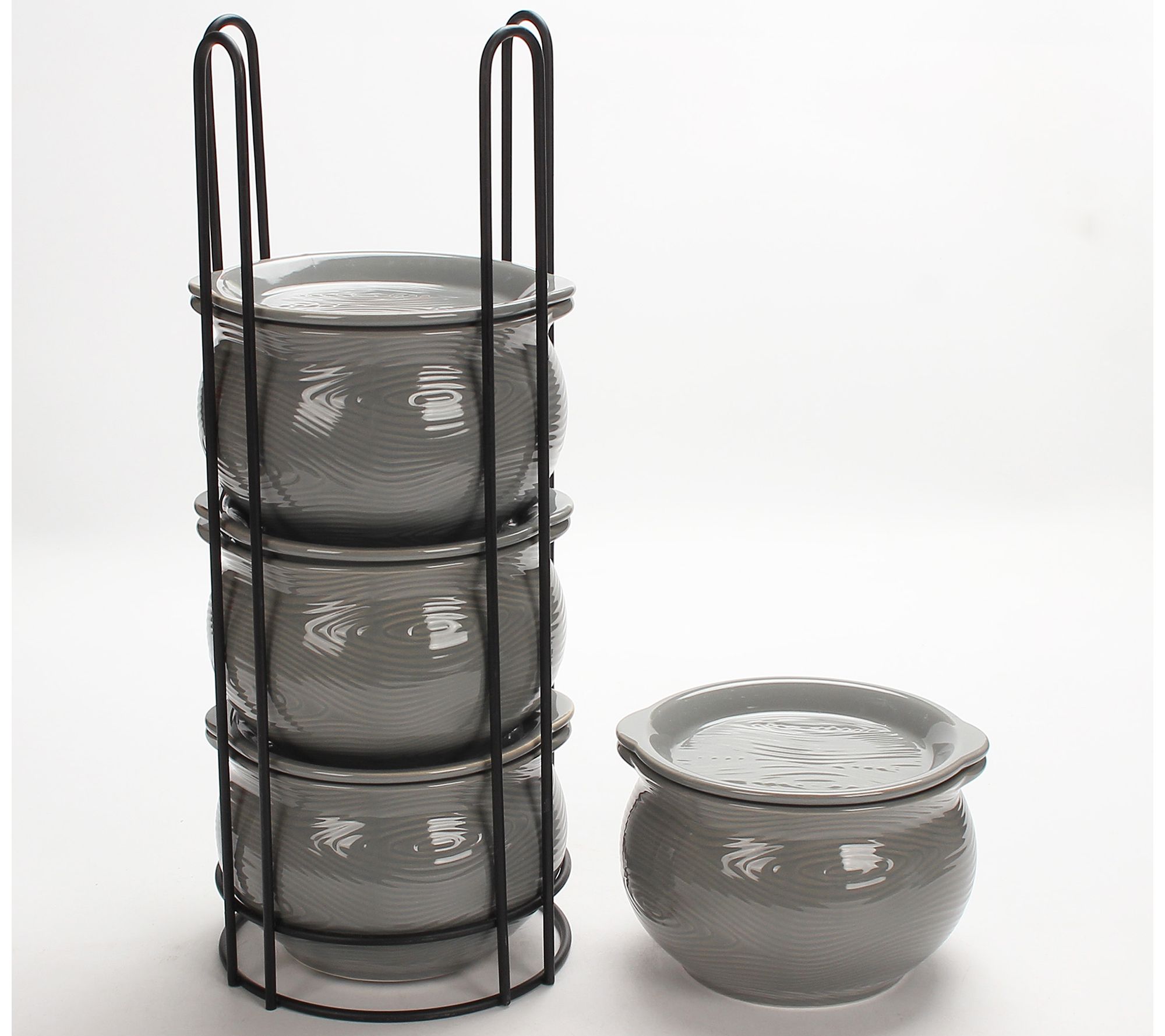 "As Is" Temp-tations Woodland 9-Pc Stack-a-Bowls with Wire Rack