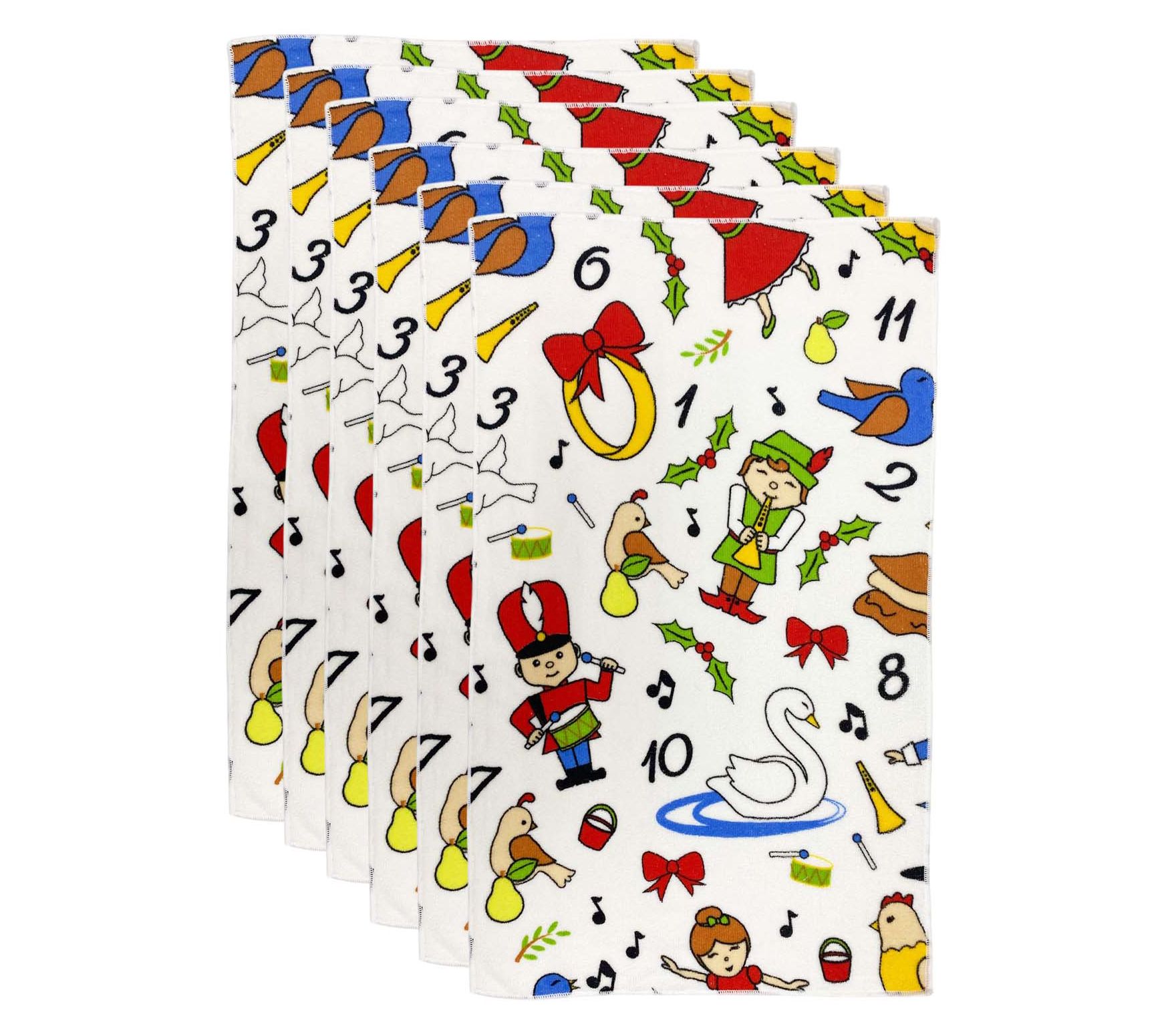 Temp-tations Seasonal Set of (6) Microfiber 15"x25" Towels