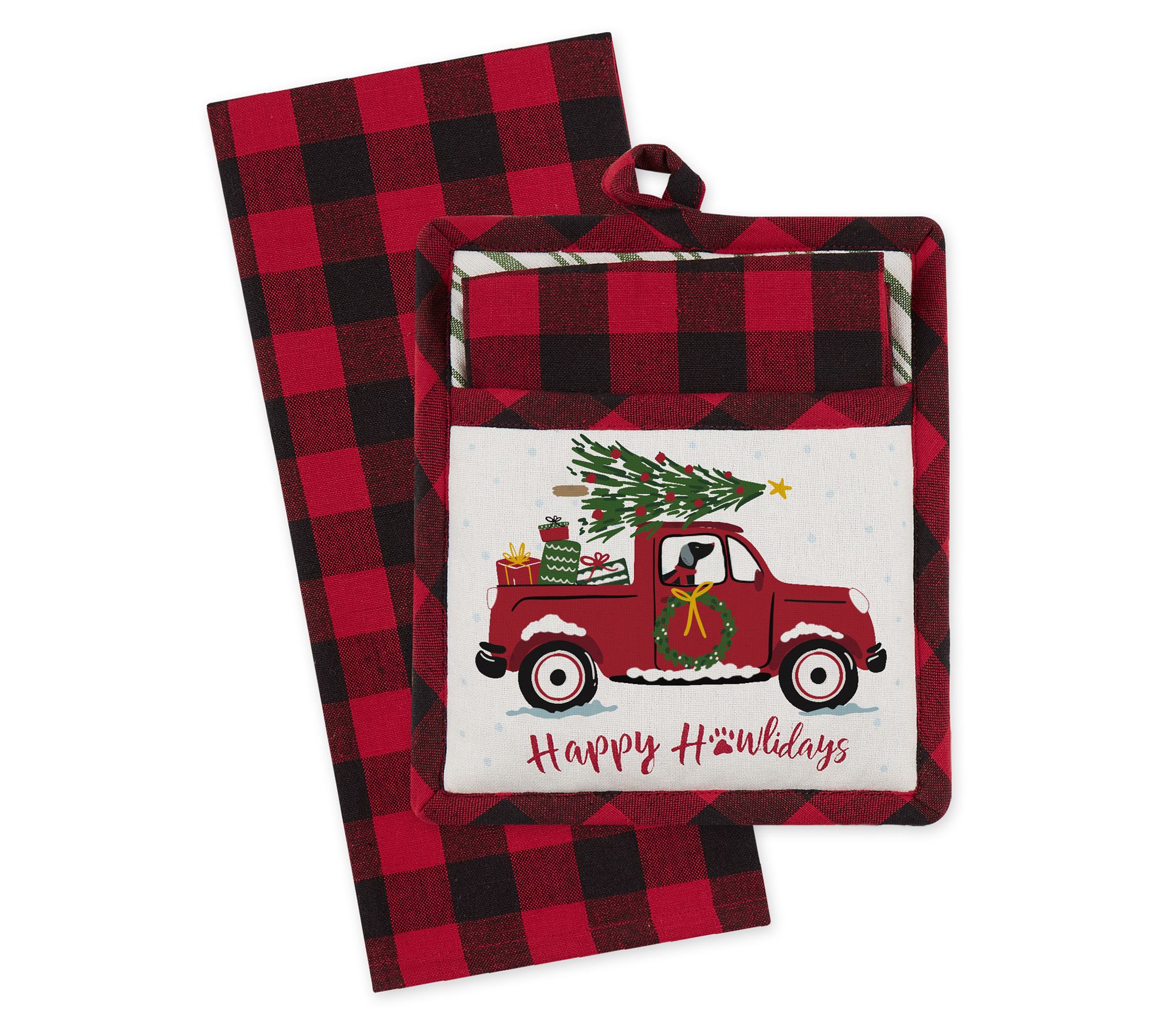 Design Imports Happy Howlidays Christmas Pet Potholder Set