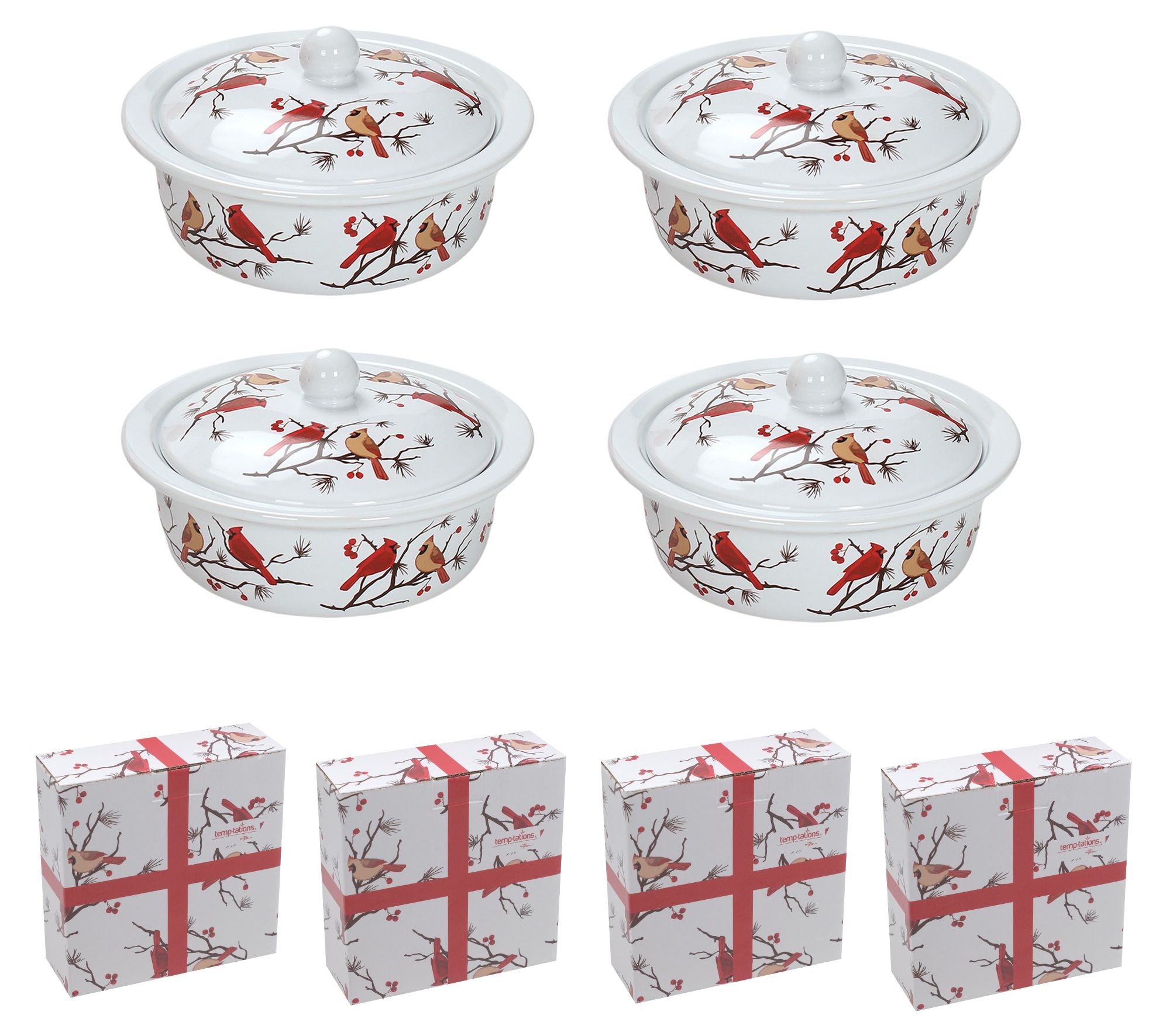 "As Is" Temp-tations (4) Covered Mini 12-oz Pie Dishes