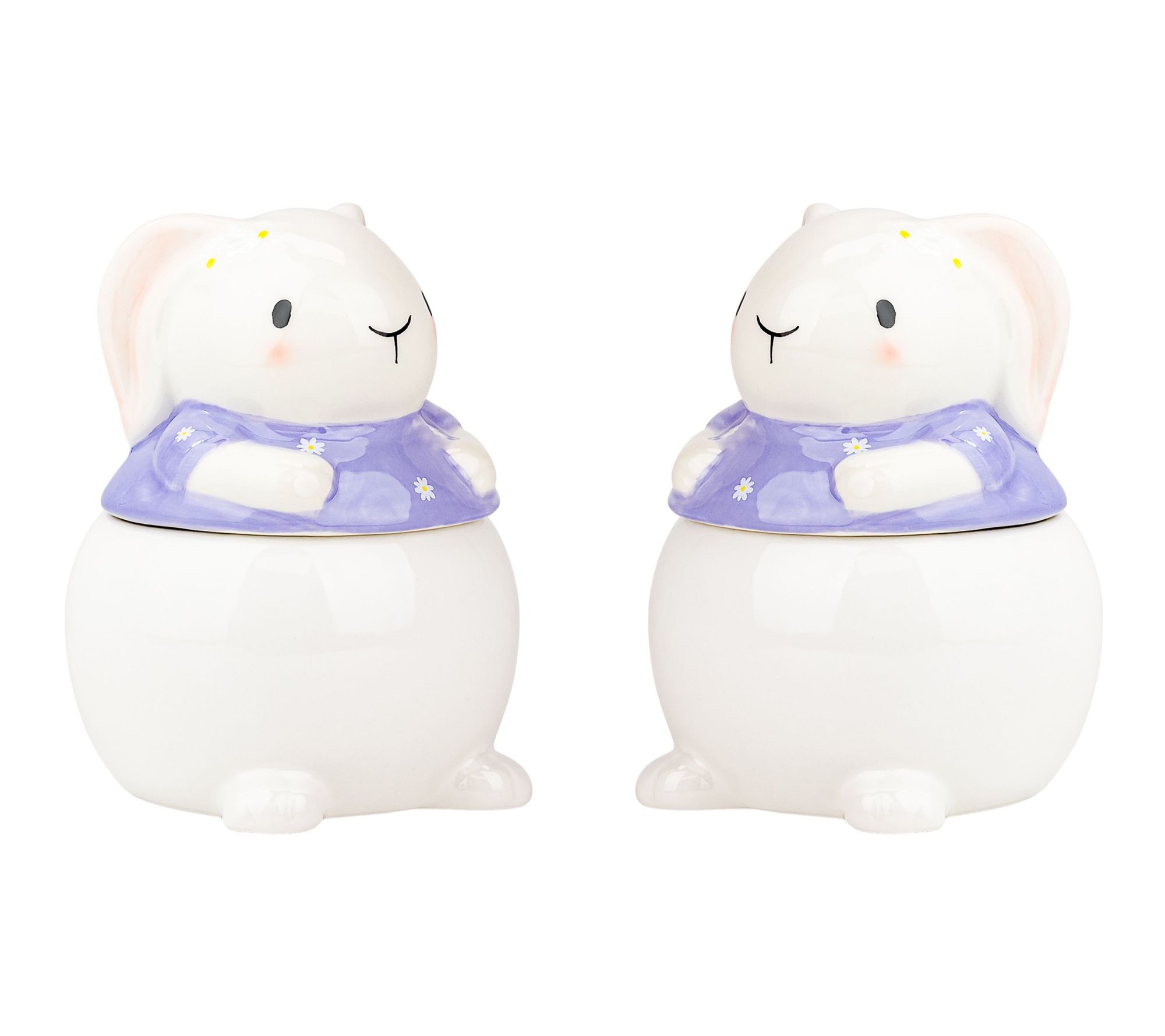 10 Strawberry Street Set of 2 Sweet Bunny Sugar Bowls