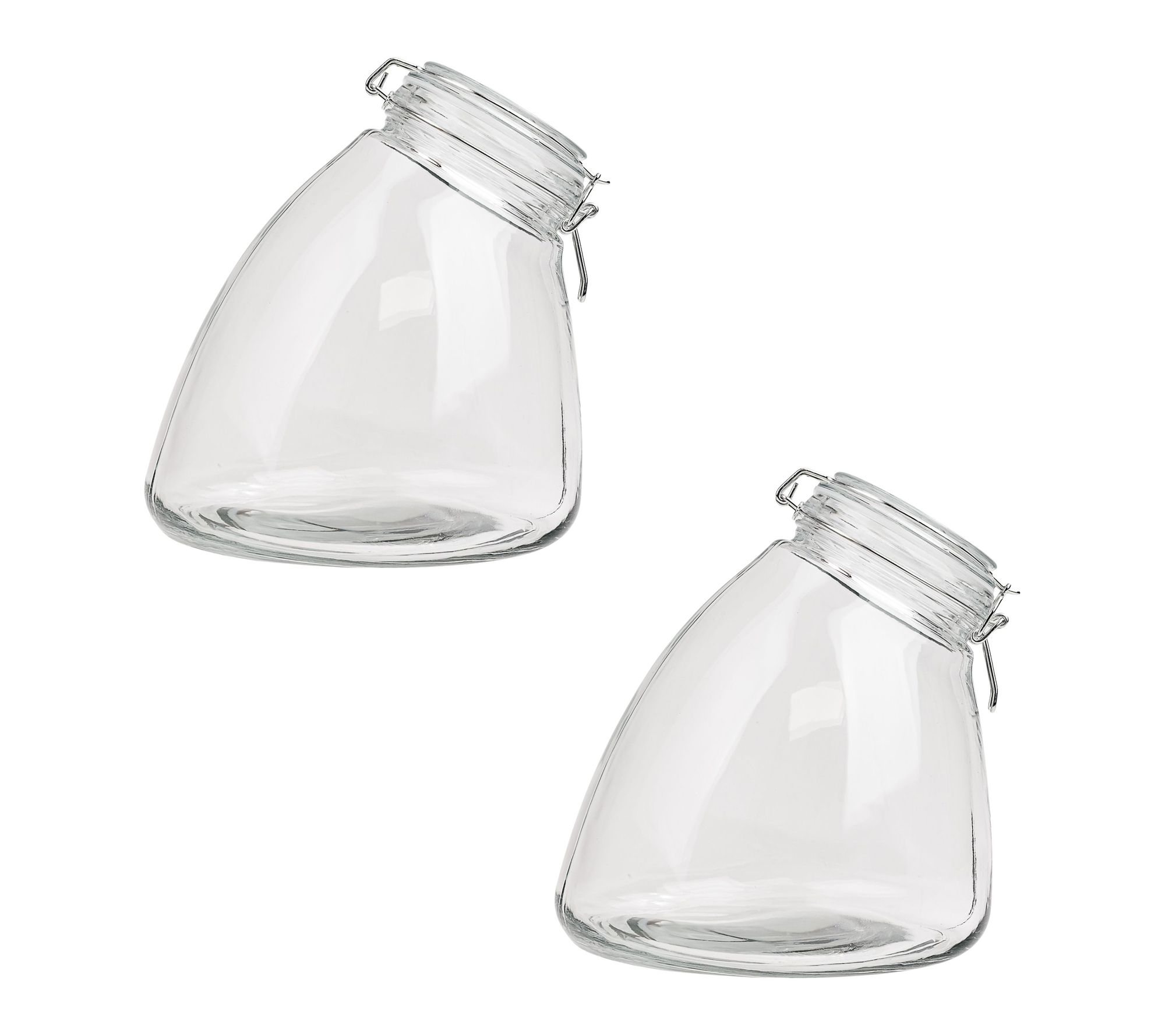10 Strawberry Street Set of 2 Slope Glass Canisters, Large