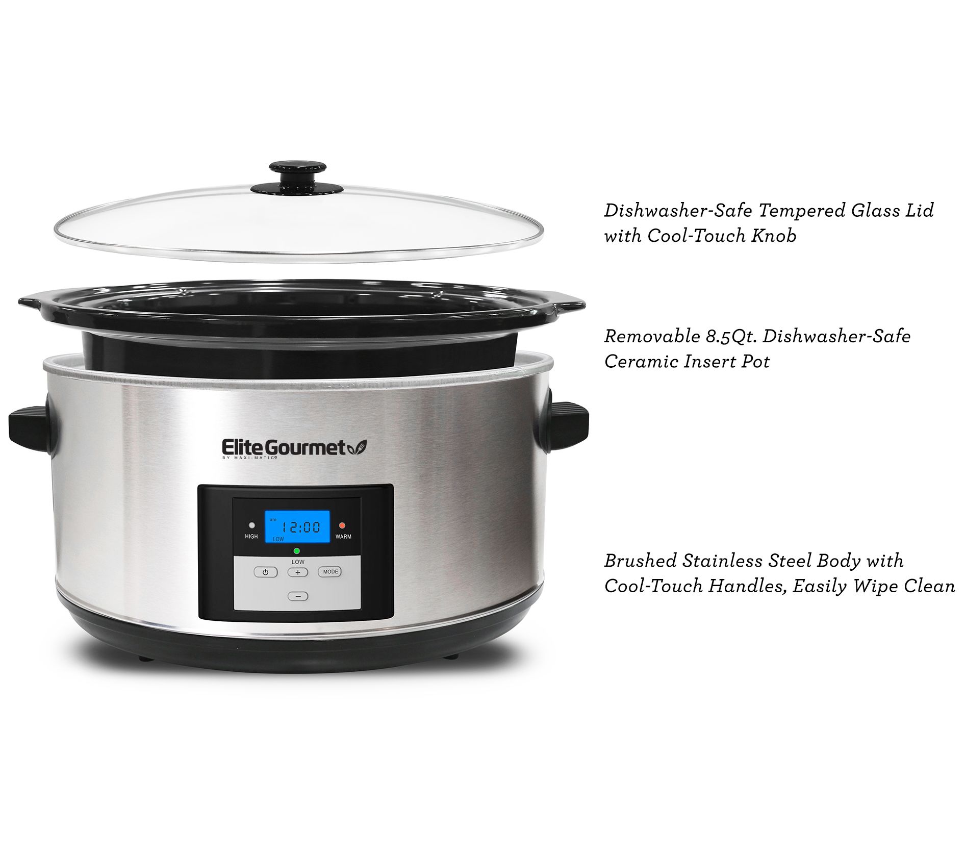 Courant 8.5-Quart Gray Oval Slow Cooker in the Slow Cookers