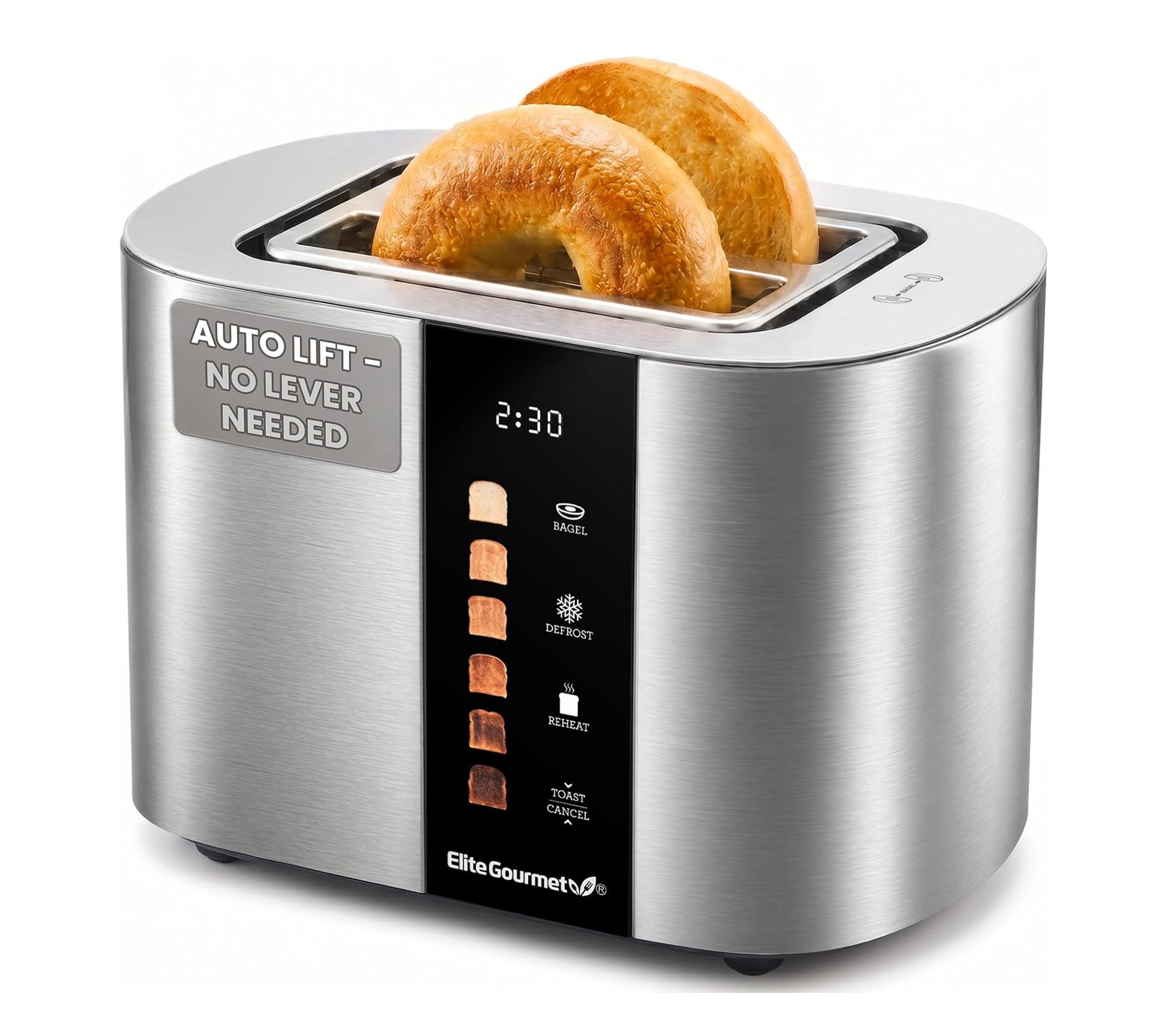 Elite Gourmet 2-Slice Motorized Touchscreen Toaster | QVC