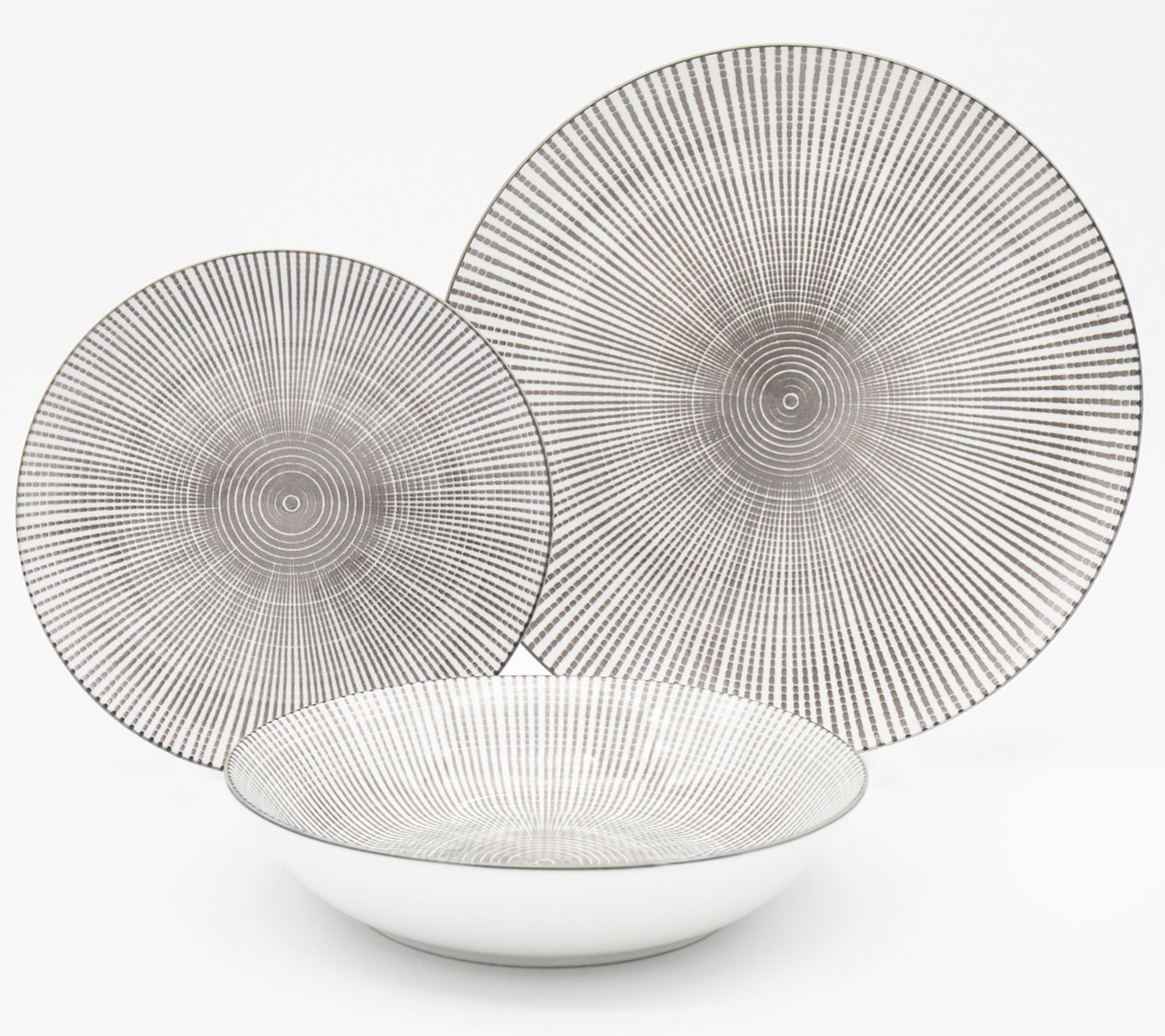 Godinger Laura Grey Porcelain 12 Piece Dinnerware Set