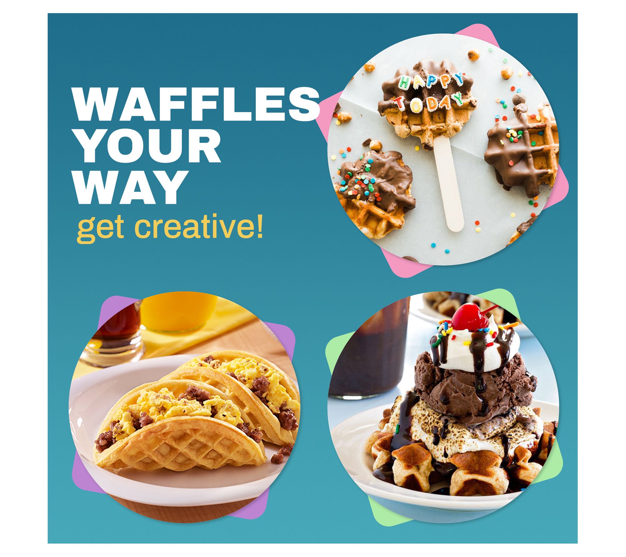 Yes Chef! Set of 3 Personal Waffle Makers w/ Gift Boxes on QVC