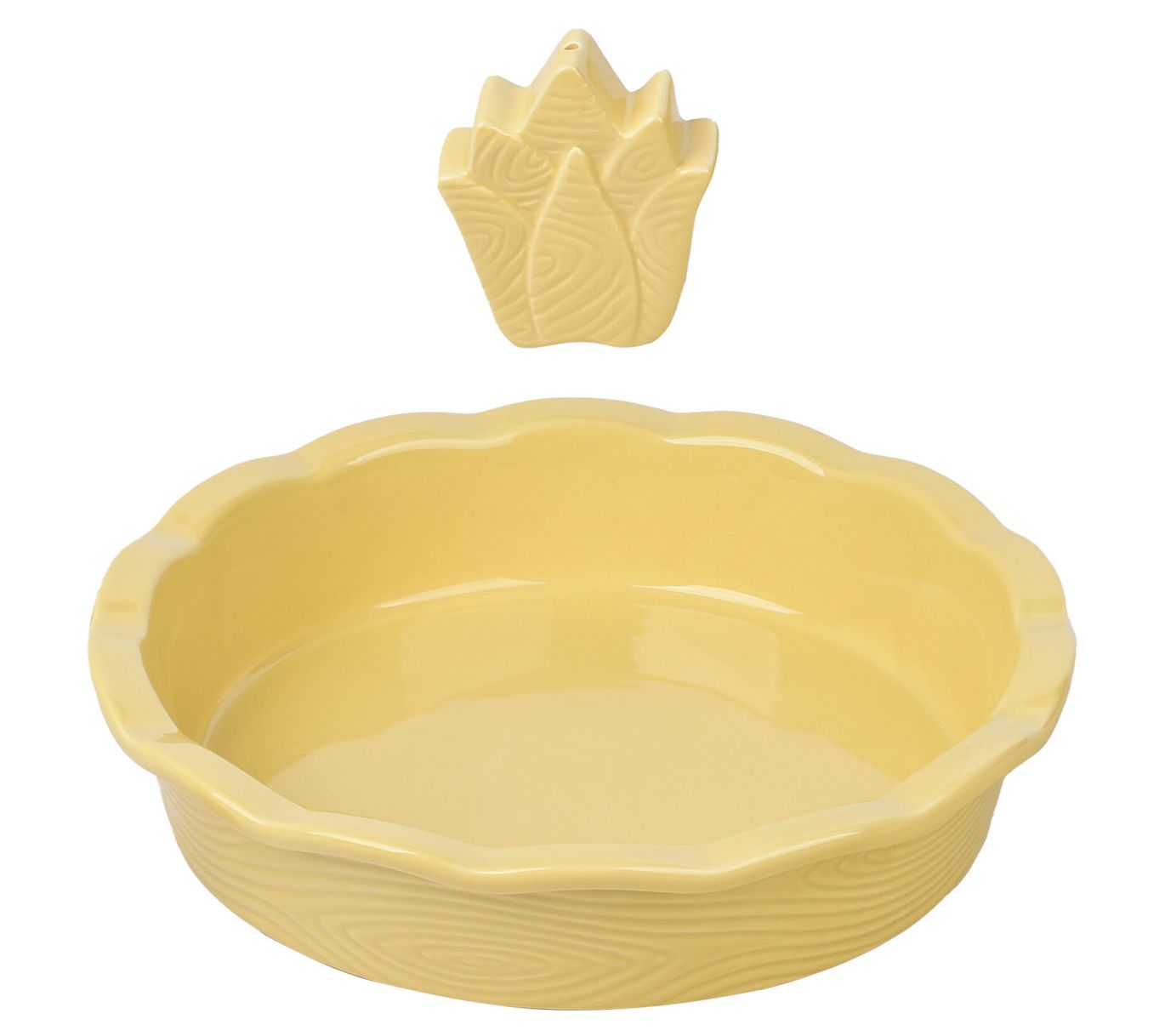 Temptations Nostalgic Woodland Pie Plate w/ Pie Bird