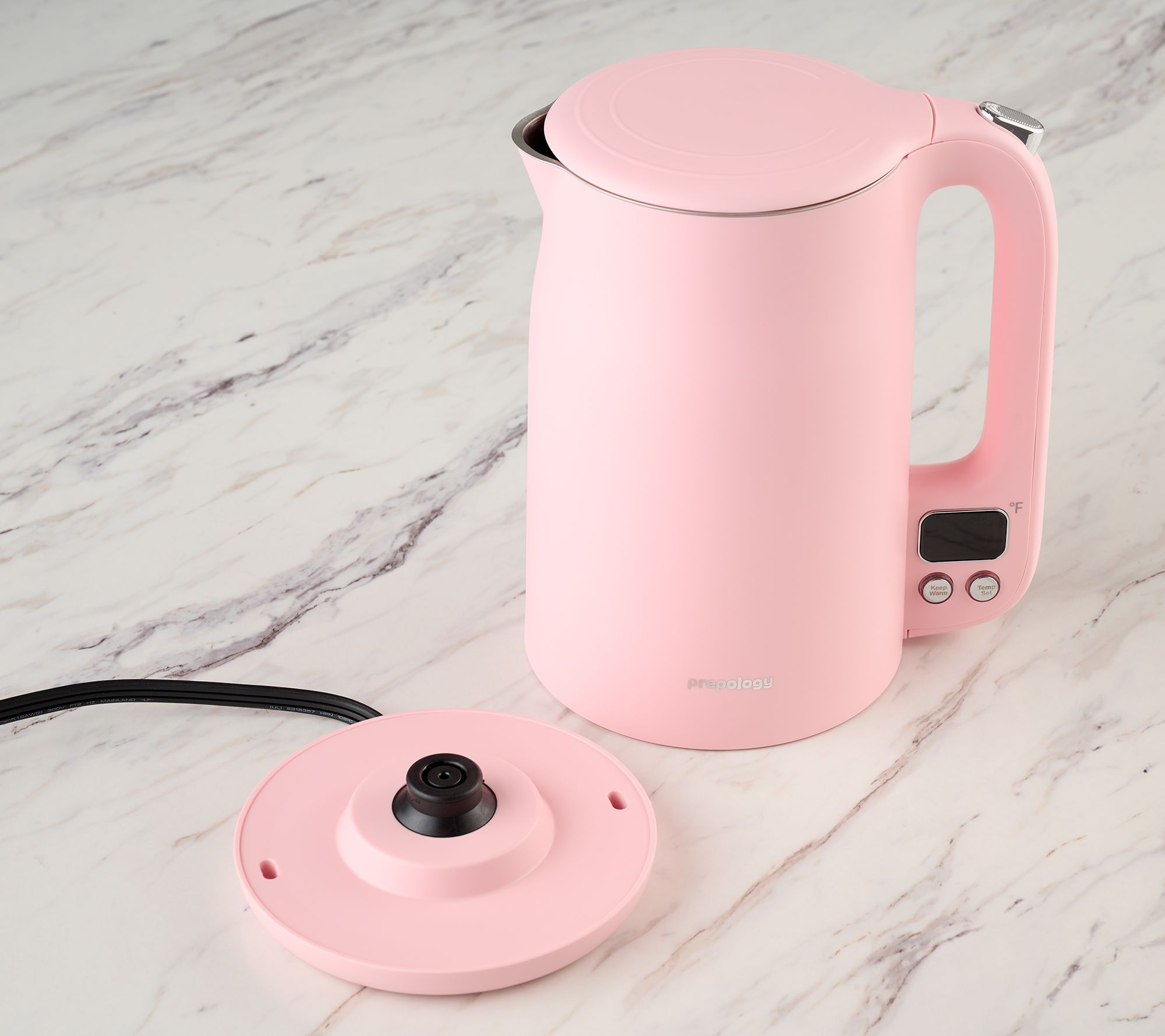 Bella Ceramic Corded Electric Tea Kettle - Silver Design -Heats Fast!  Preowned