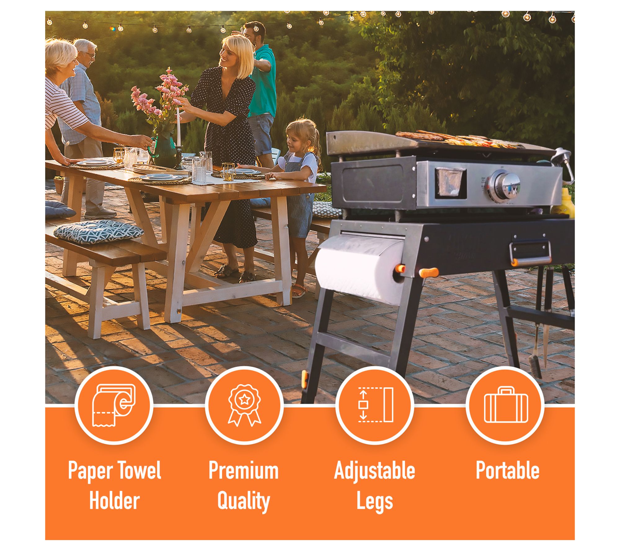 Yukon Glory Universal Portable Flat Top Grill Table - QVC.com