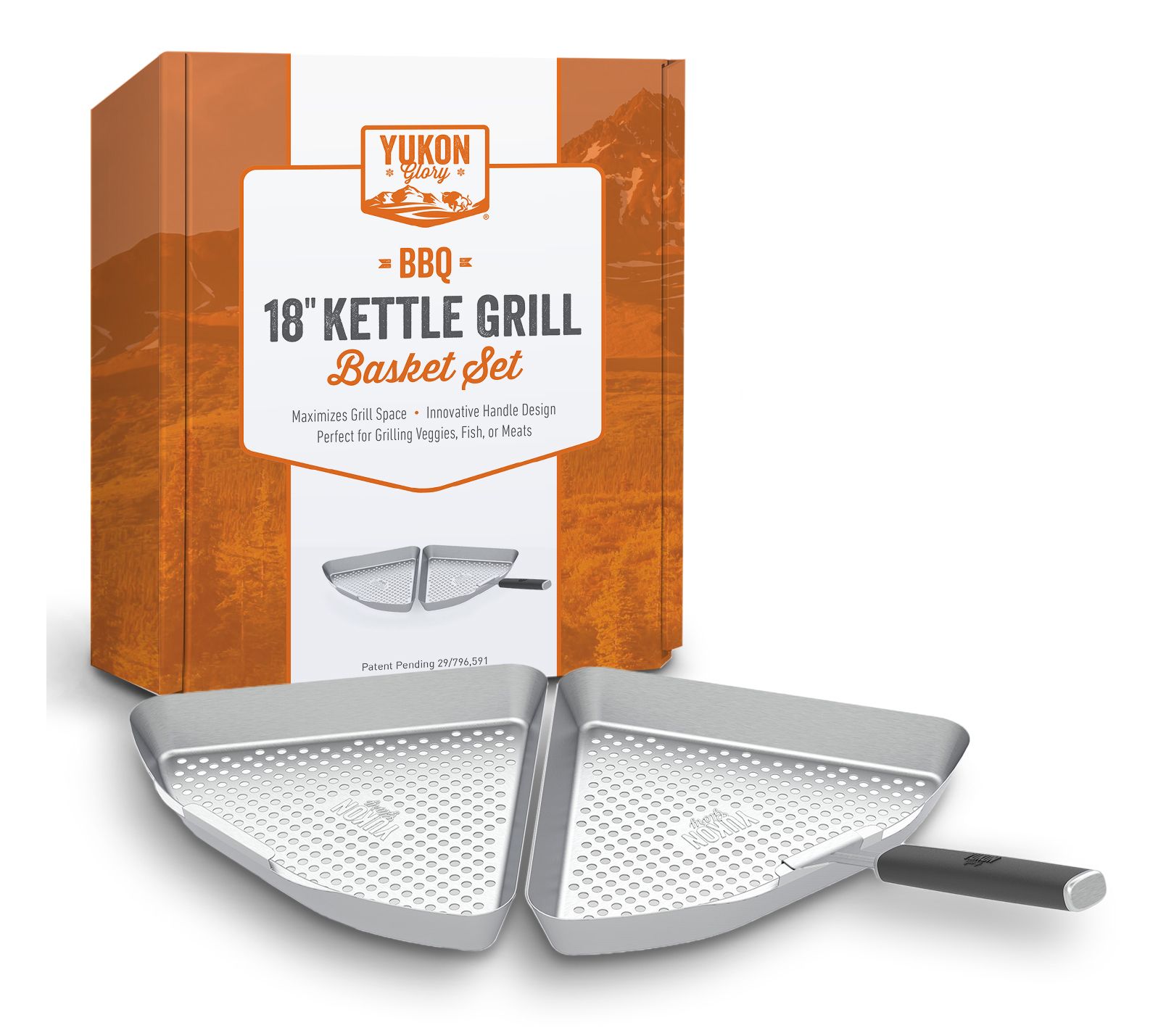 Yukon Glory BBQ Grill Basket for 18" Kettle Grills