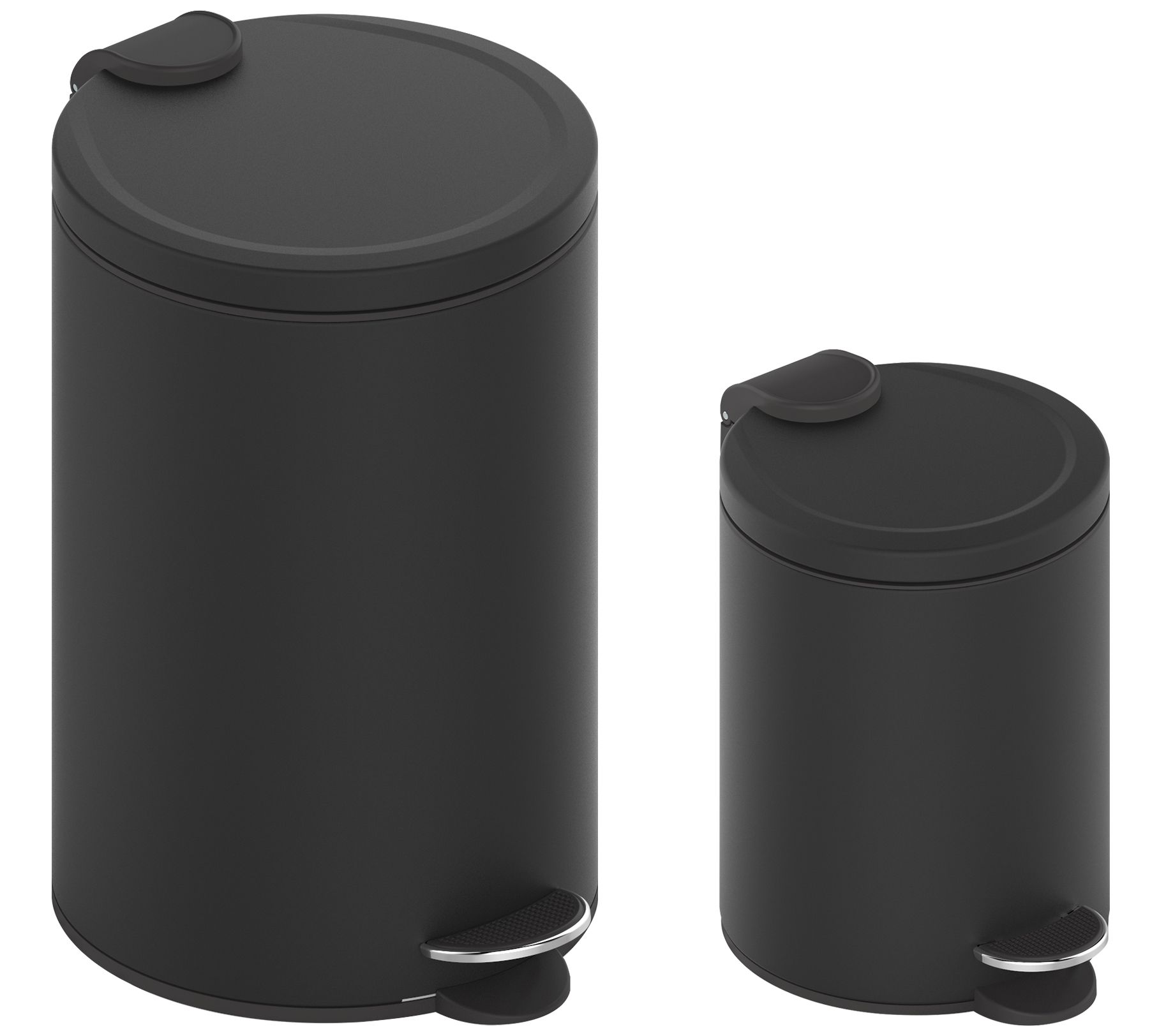 Mega Casa 2-Piece 3.2-Gal & 0.8-Gal Round MetalTrash Can Set