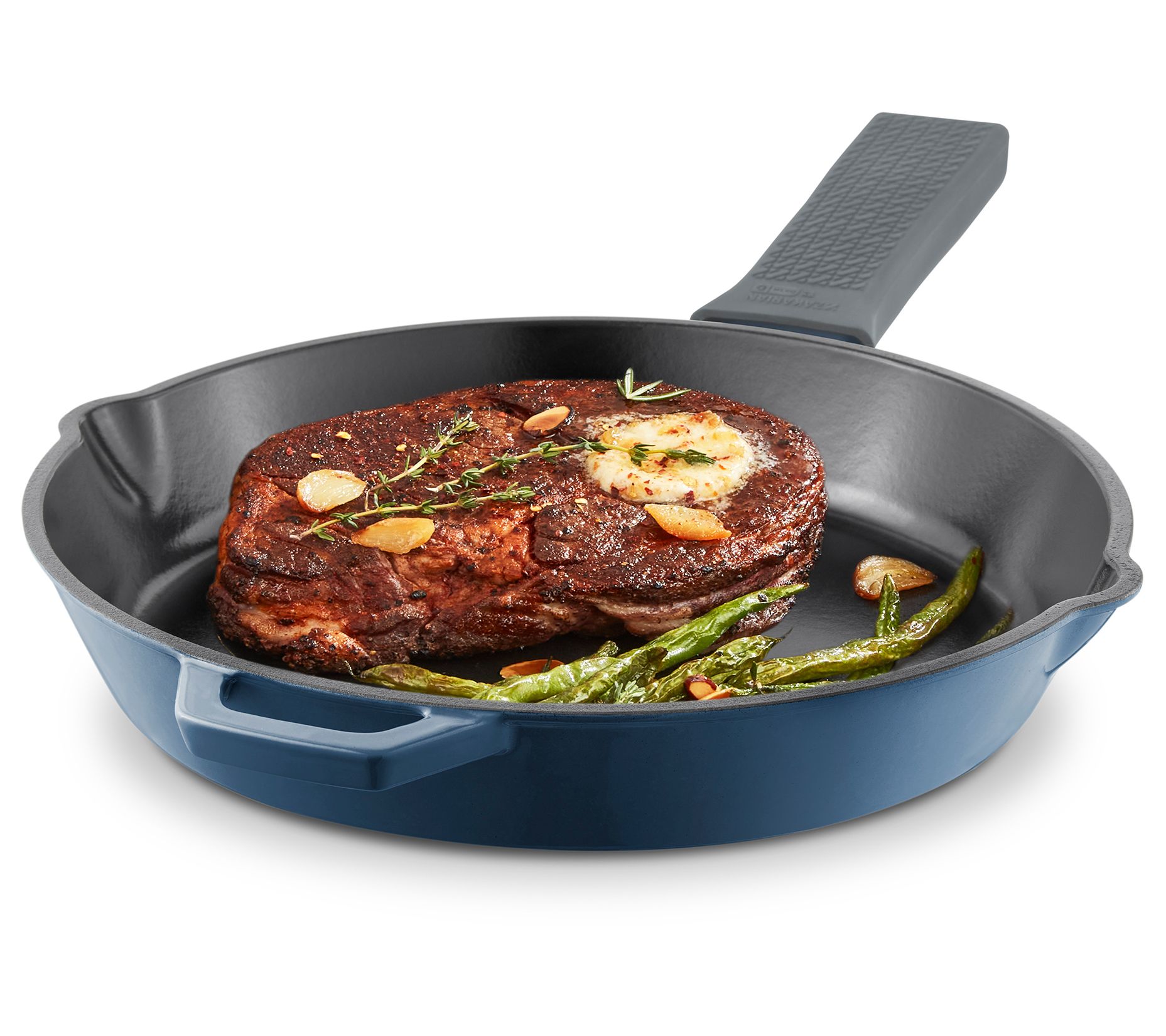 Zakarian by Dash 12" Cast Iron Skillet w/ Silicone Handle - QVC.com