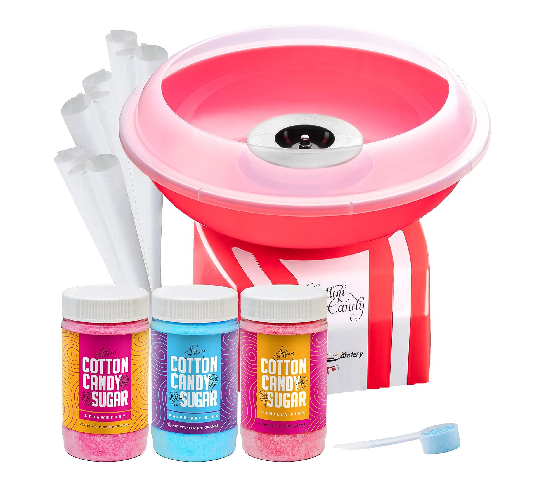 The Candery Cotton Candy Machine and 3 Sugar Floss Bundle