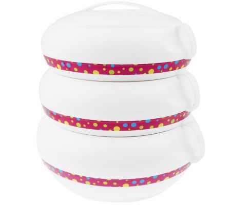 Insocore Set of 3 Hot/Cold Insulated StackableServer - QVC.com