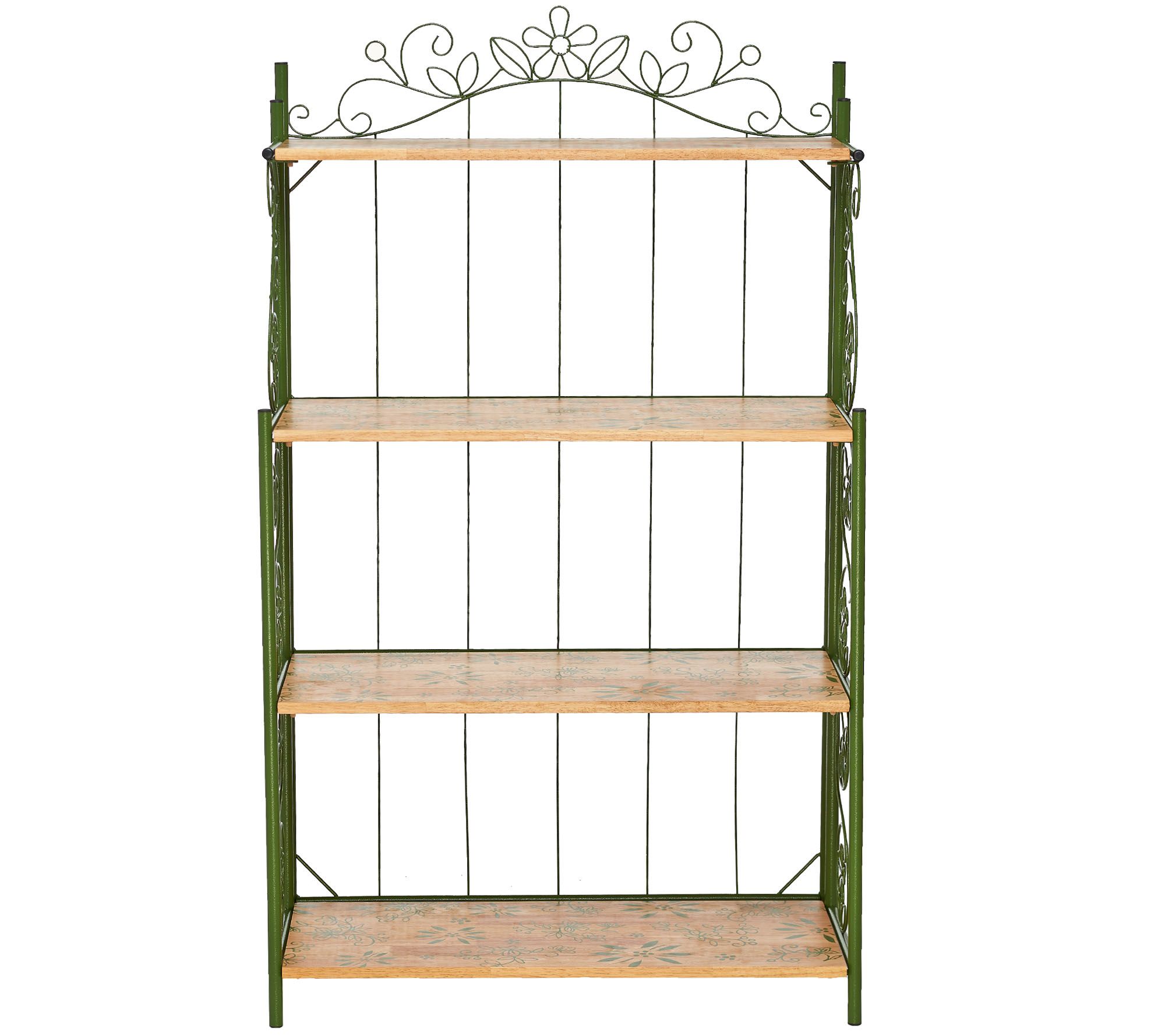 "As Is" Temptations Collaspible Bakers Rack w/ Wooden Shelves