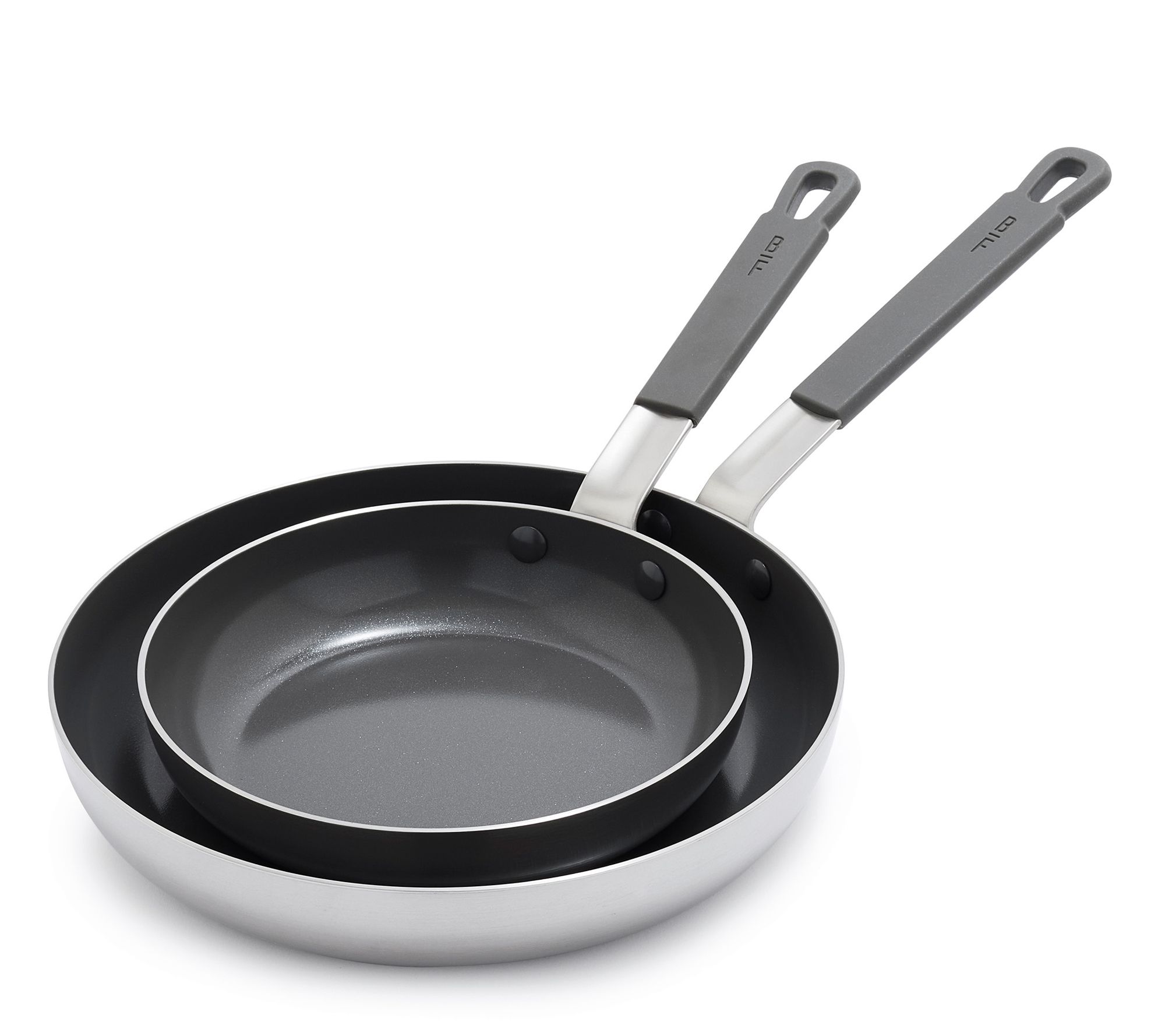 Bobby Flay by GreenPan Nonstick SS 8" and 10" Frypan Set