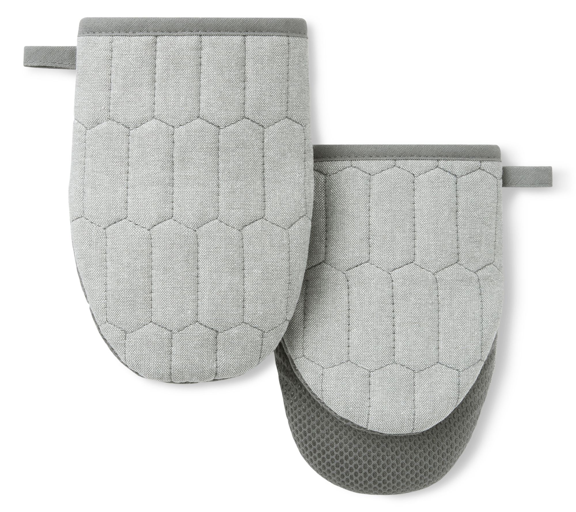 MARTHA STEWART Honeycomb Chambray Mini Oven Mitt 2-Pack Set