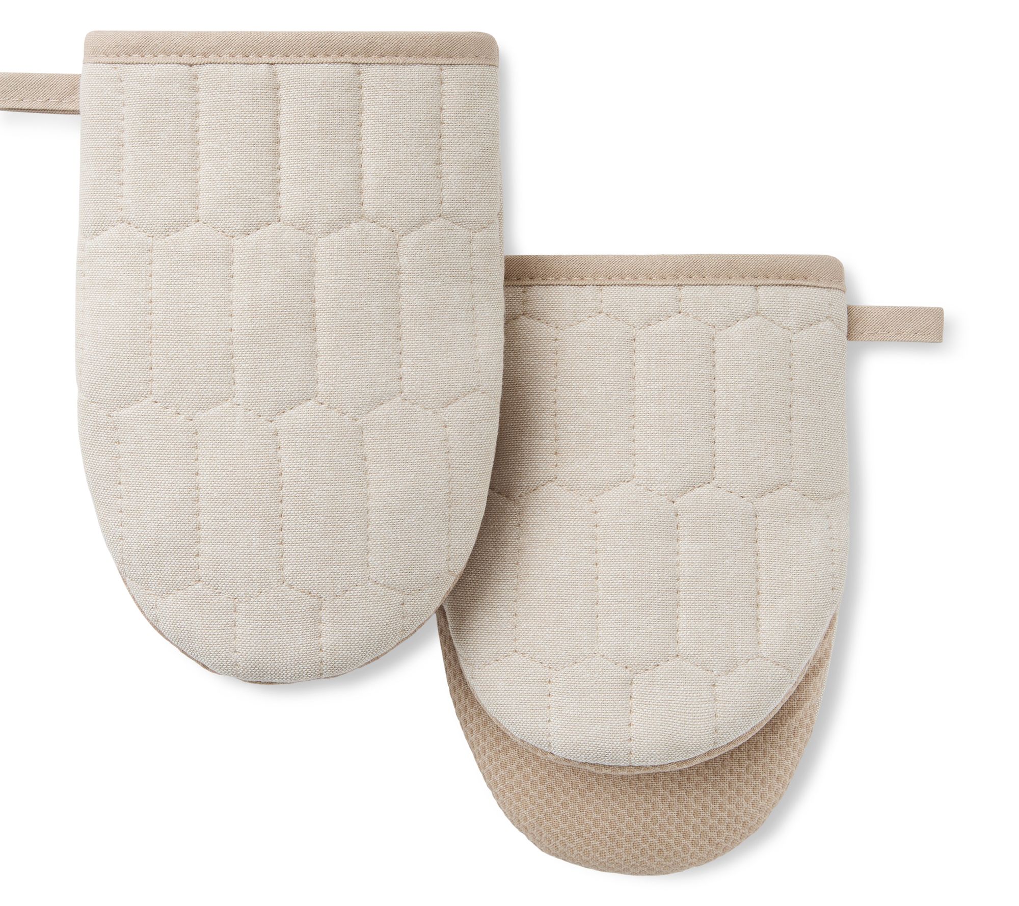 MARTHA STEWART Honeycomb Chambray Mini Oven Mitt 2-Pack Set