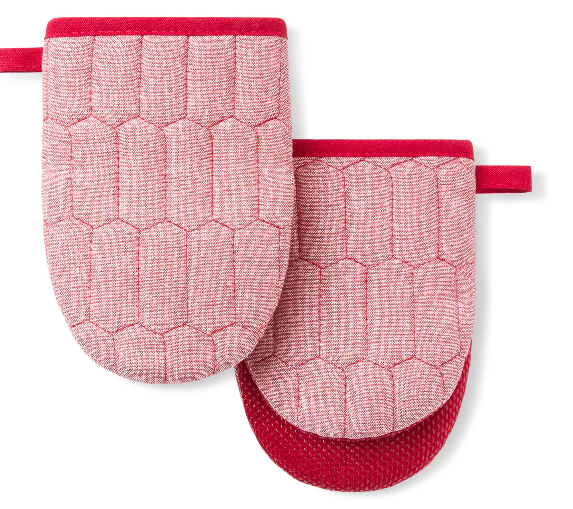MARTHA STEWART Honeycomb Chambray Mini Oven Mitt 2-Pack Set