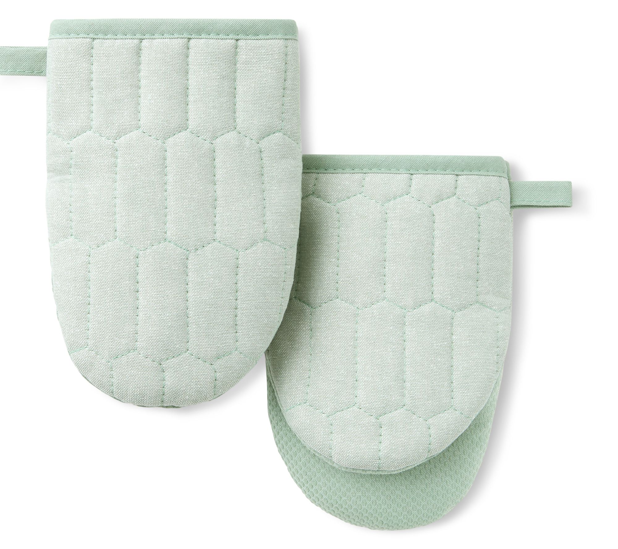 MARTHA STEWART Honeycomb Chambray Mini Oven Mitt 2-Pack Set
