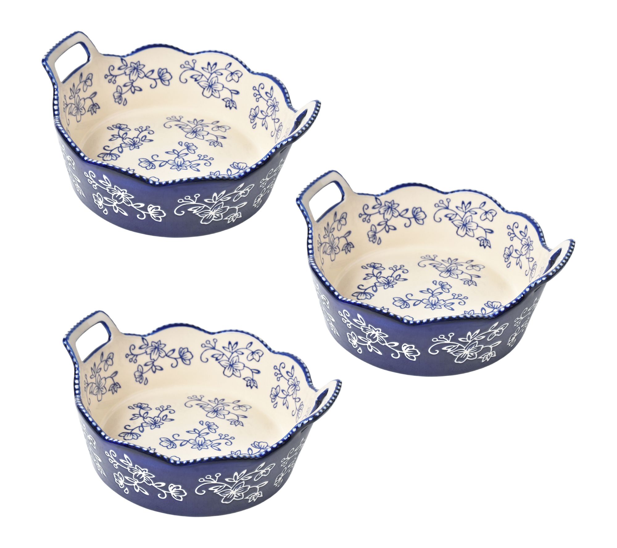 Temp-tations Set of (3) Round Nesting Mini Bakers