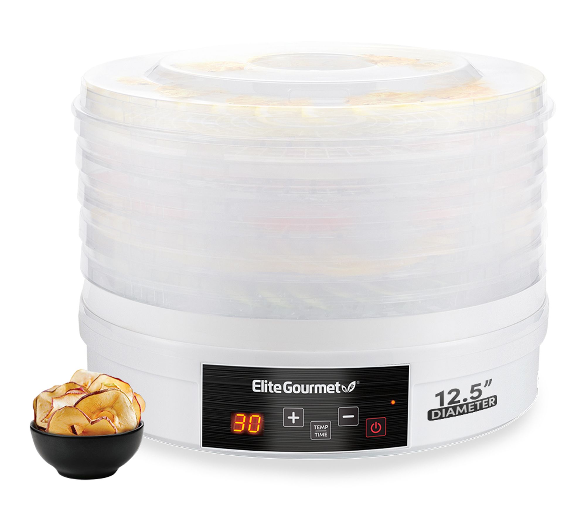 Elite Gourmet 5 -Tray Digital Food Dehydrator, White