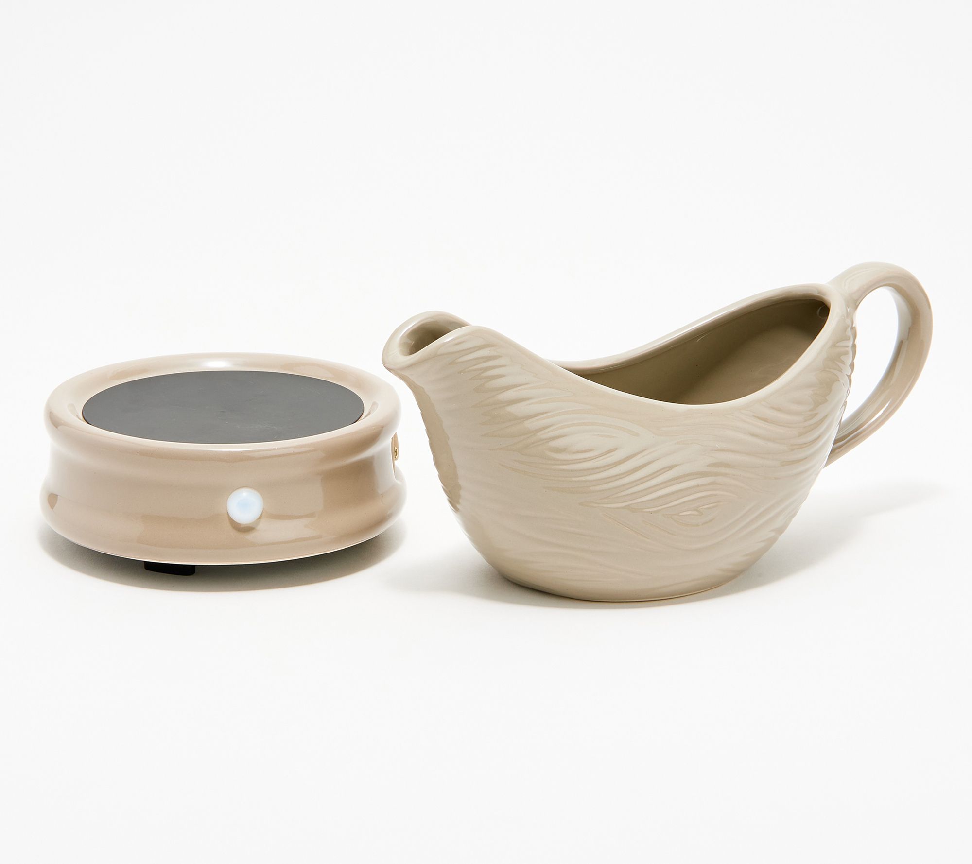 Gravy Boat Warmer (White) with Stand - 2 Piece Set for serving  Warm Gravy, Sauces, Milk, Salad Dressings & More: Gravy Boats