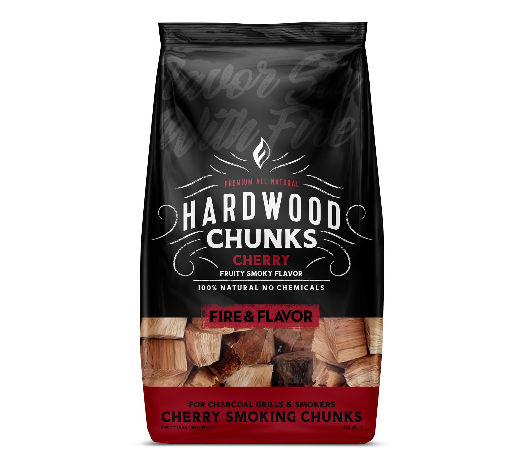 Fire & Flavor 4lb Bag All Natural Smoking Cherry Wood Chunks