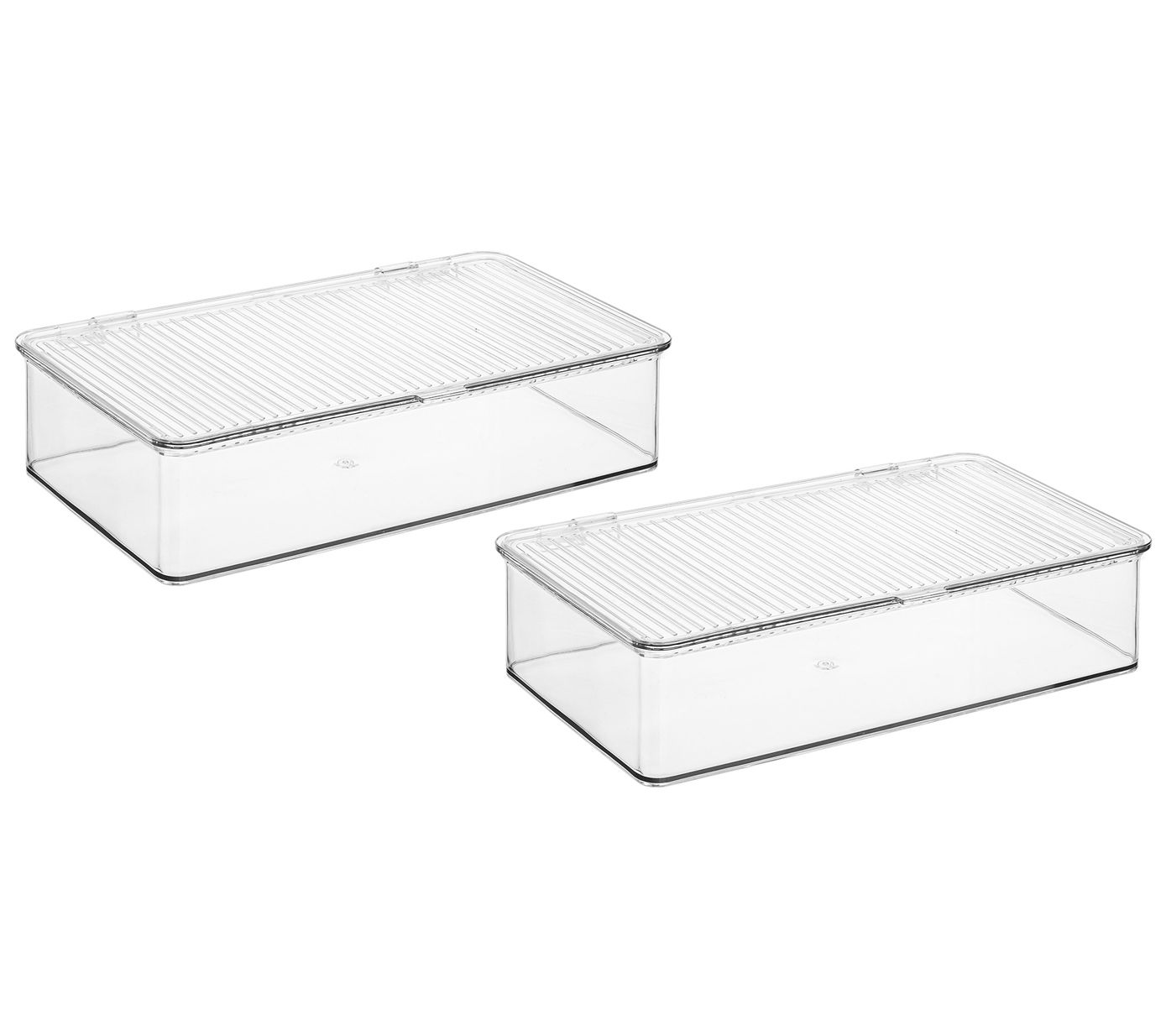 Sorbus 2-Piece Plastic Storage Organizers with Lids for Fridge and Pantry Set - Clear