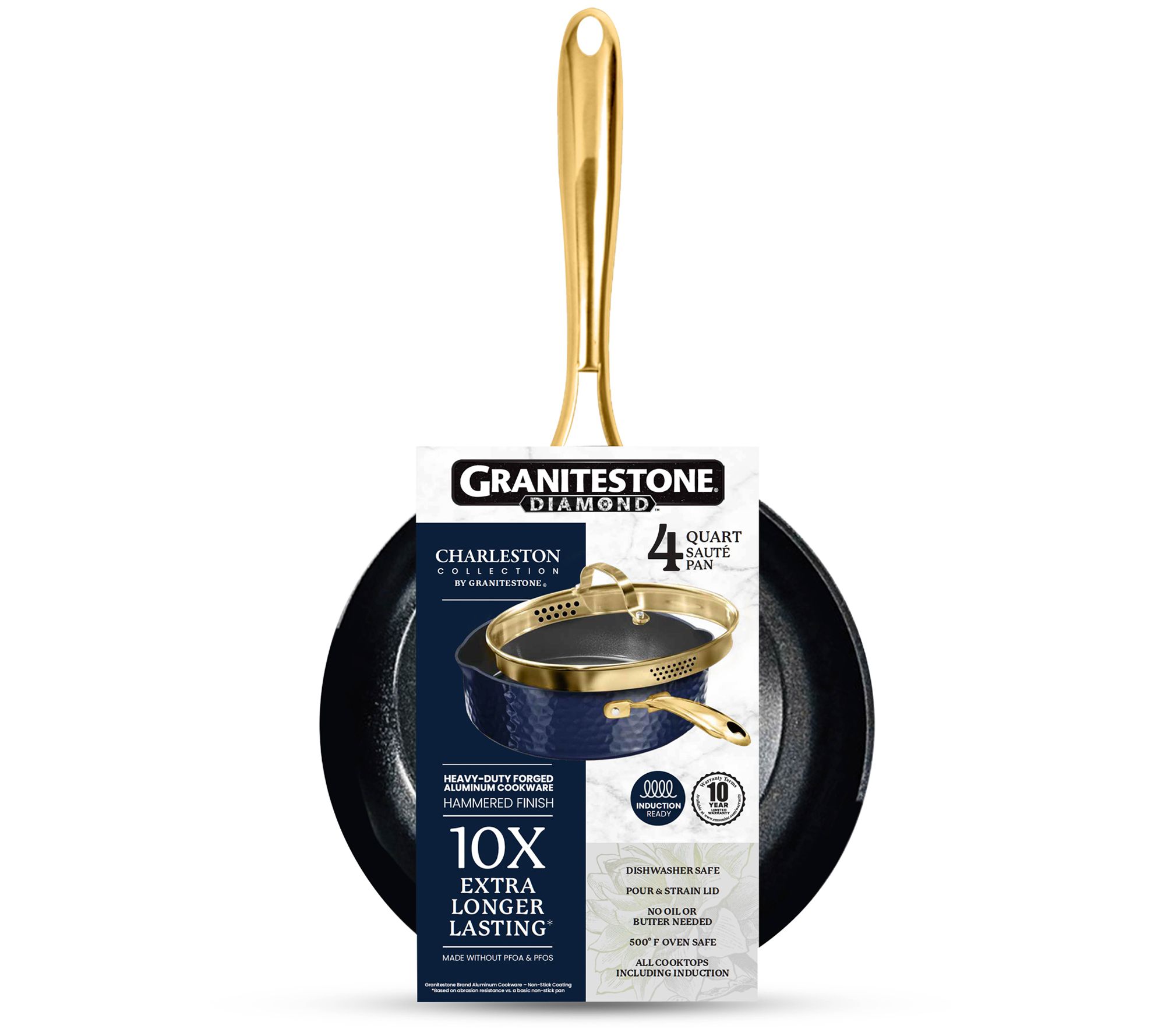 Granitestone Armor Max 12'' Hard Anodized Ultra Durable Nonstick
