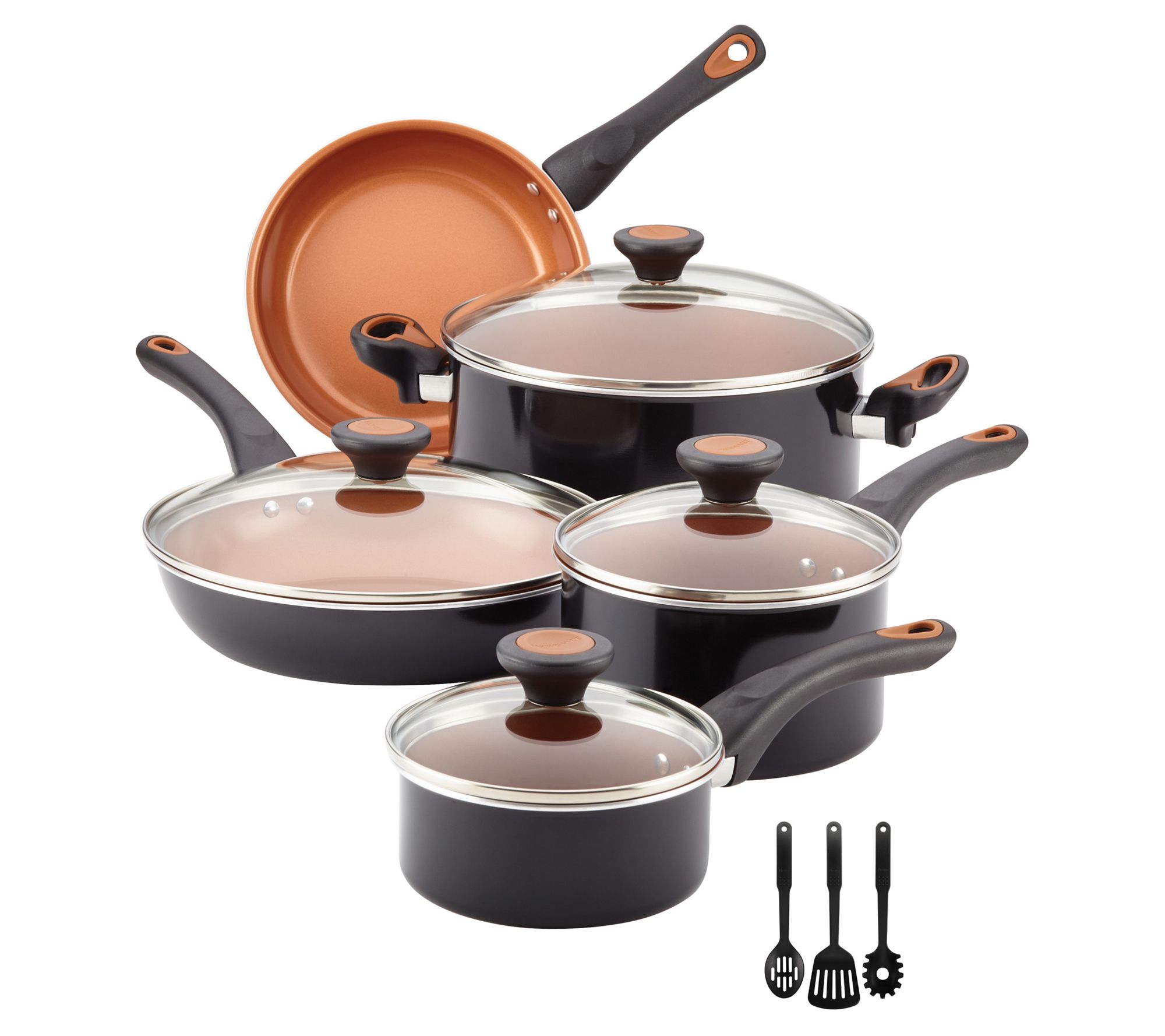 Farberware Glide Copper Ceramic Nonstick Cookware, 12-Piece - QVC.com