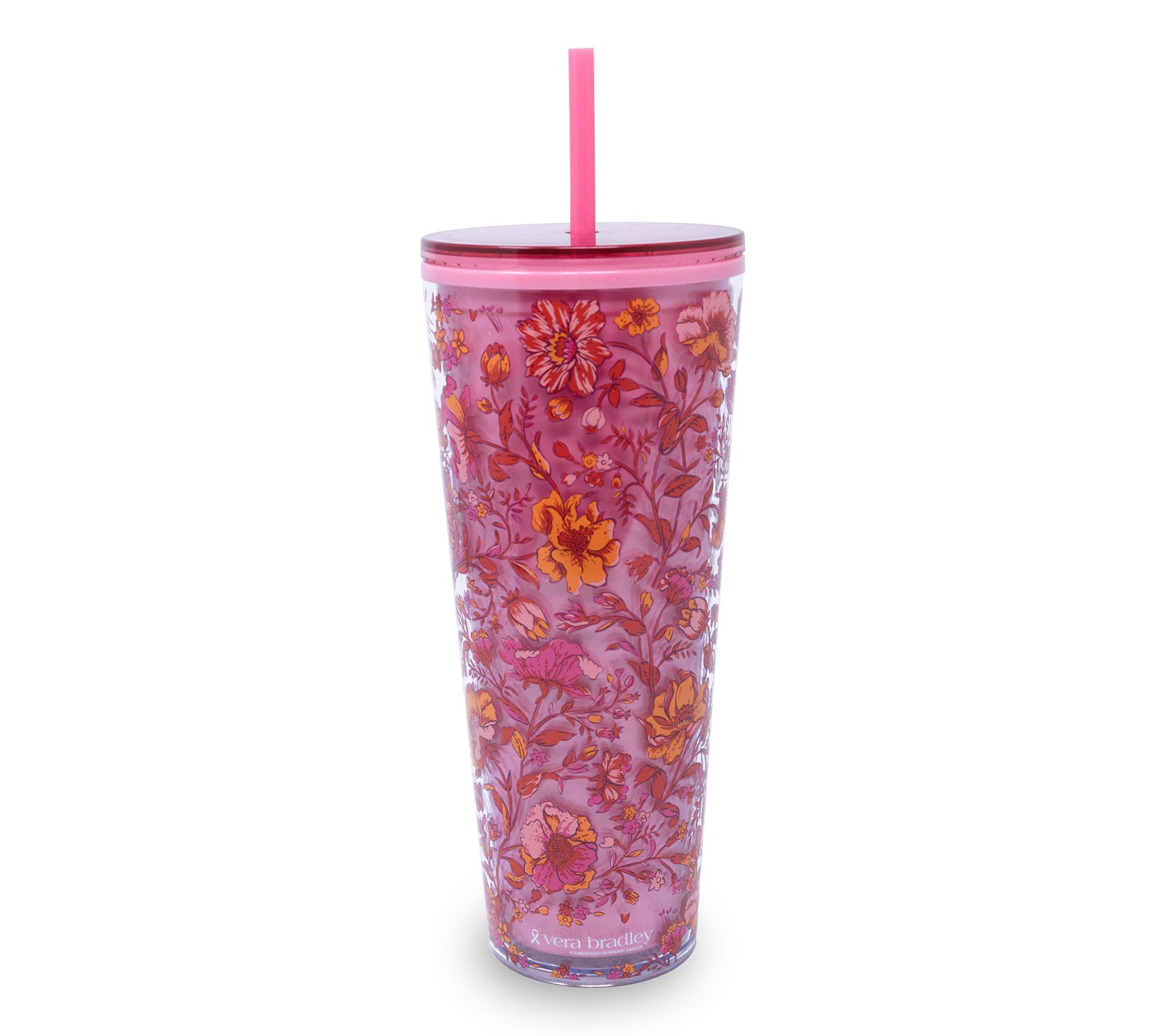 Vera Bradley Double Wall Tumbler with Straw