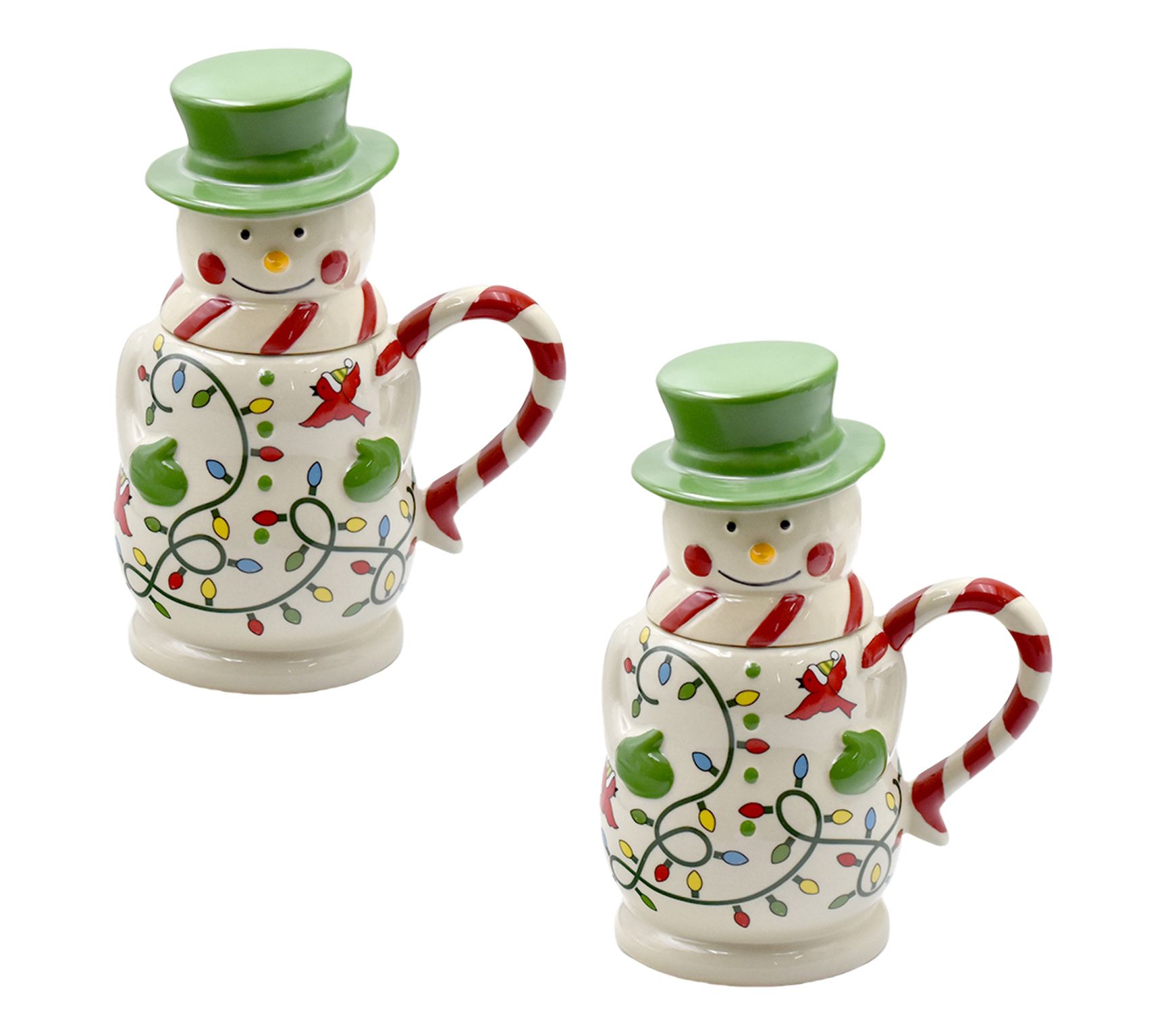 Temp-tations Nostalgic Seasonal Set of (2) Snowman Mugs