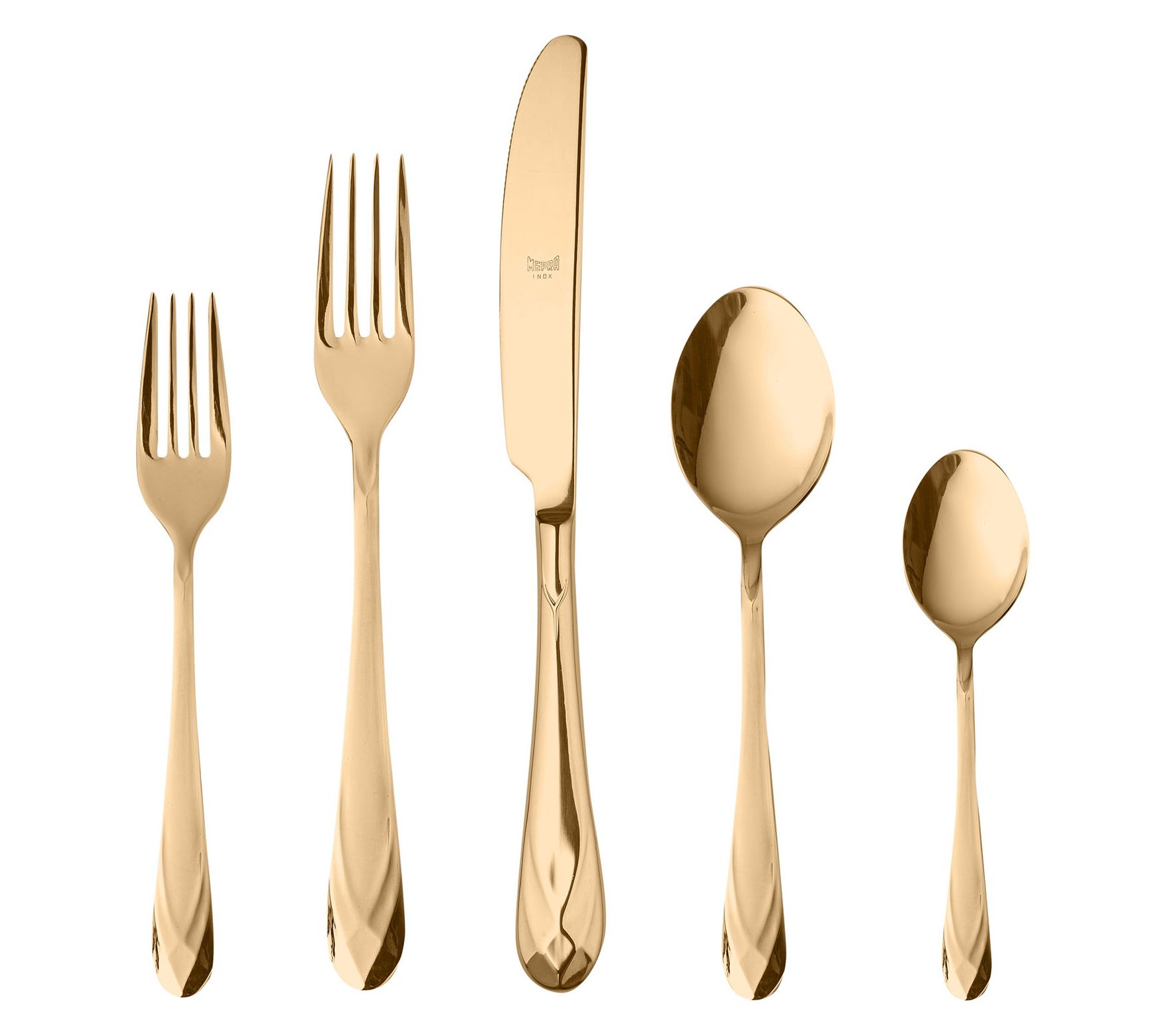 Mepra 5-Piece Diamante Flatware Set- Gold