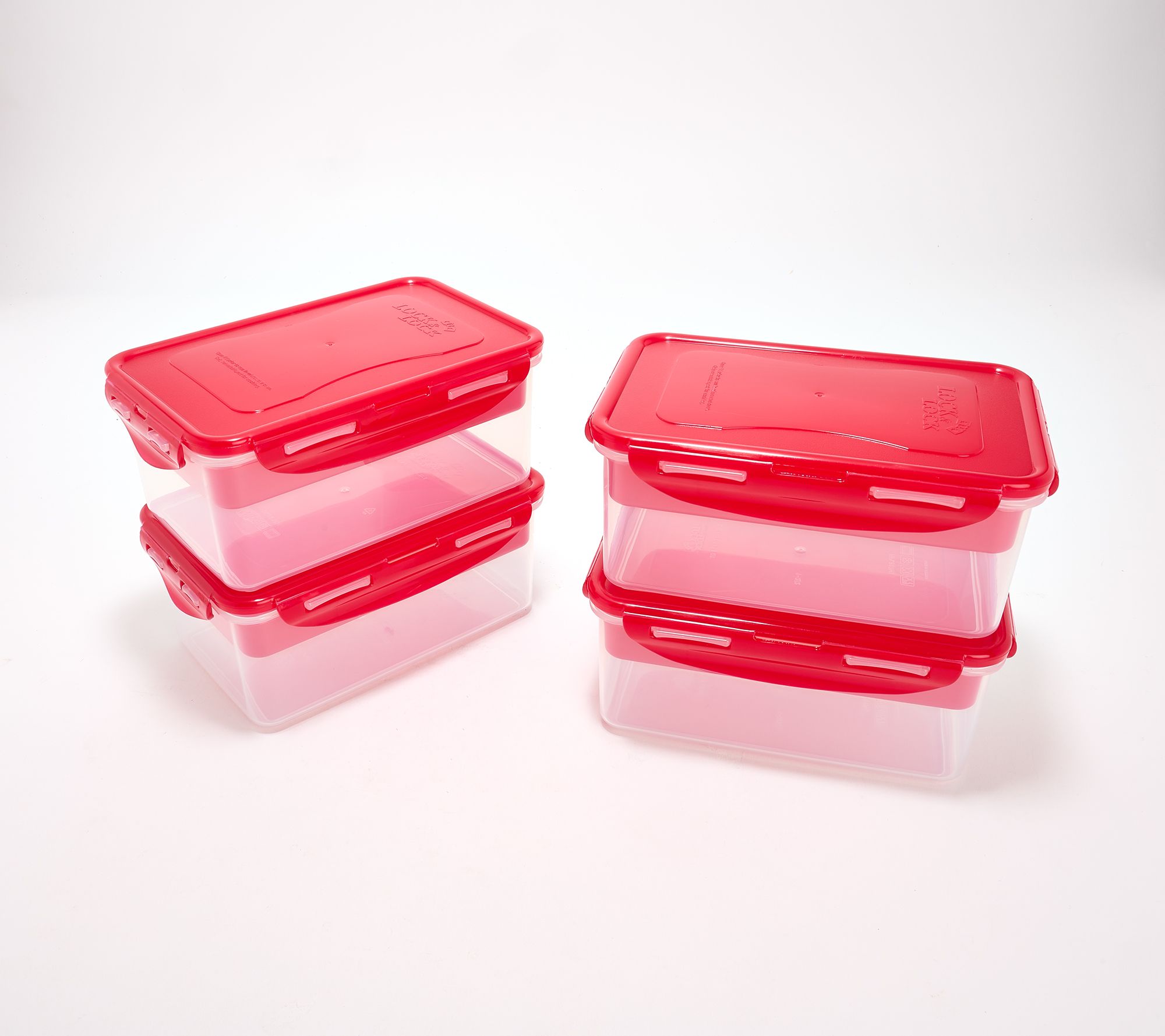 LocknLock Set of 4 Rectangles w/ Removeable Divided Inserts