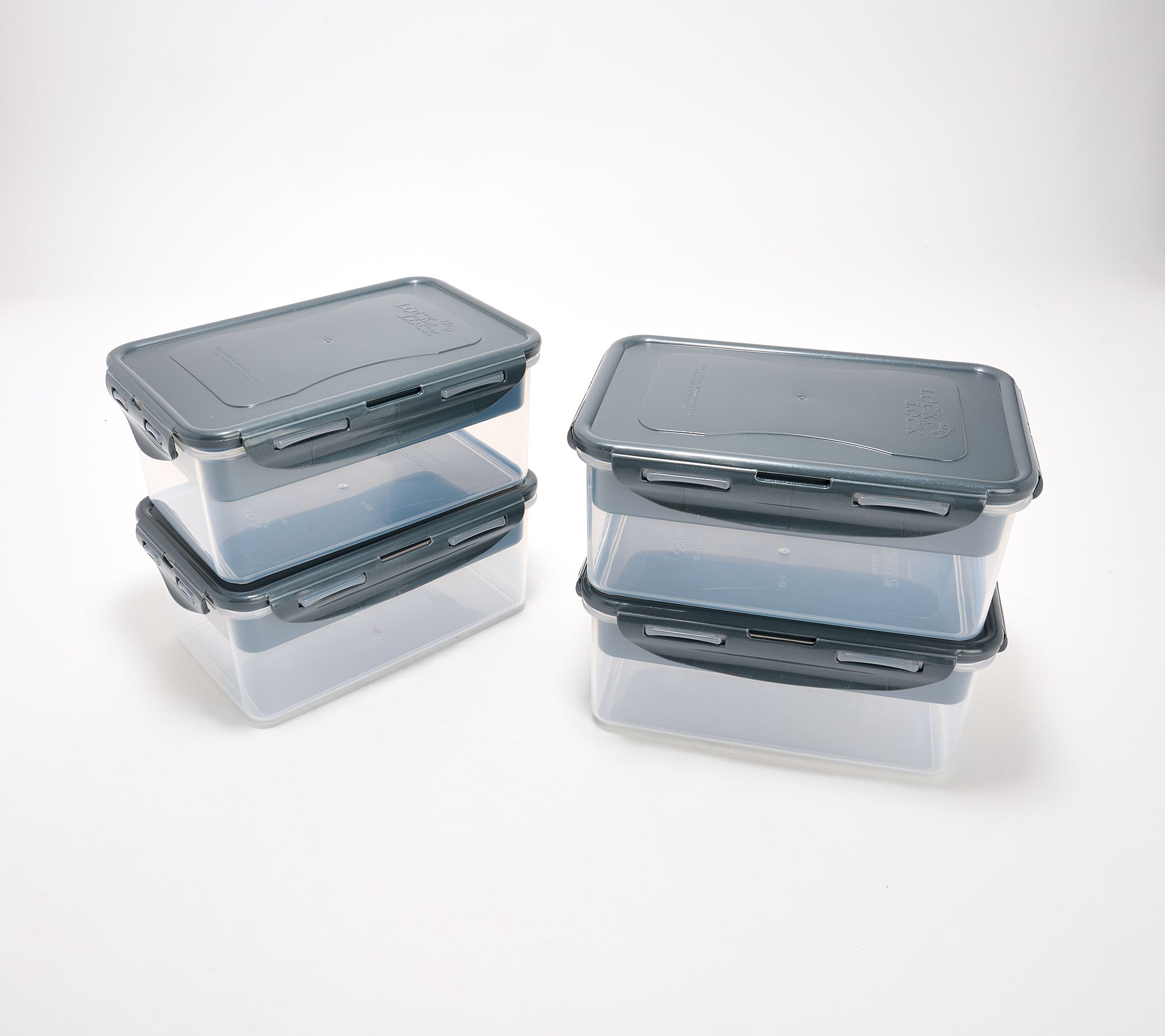 LocknLock Set of 4 Rectangles w/ Removeable Divided Inserts