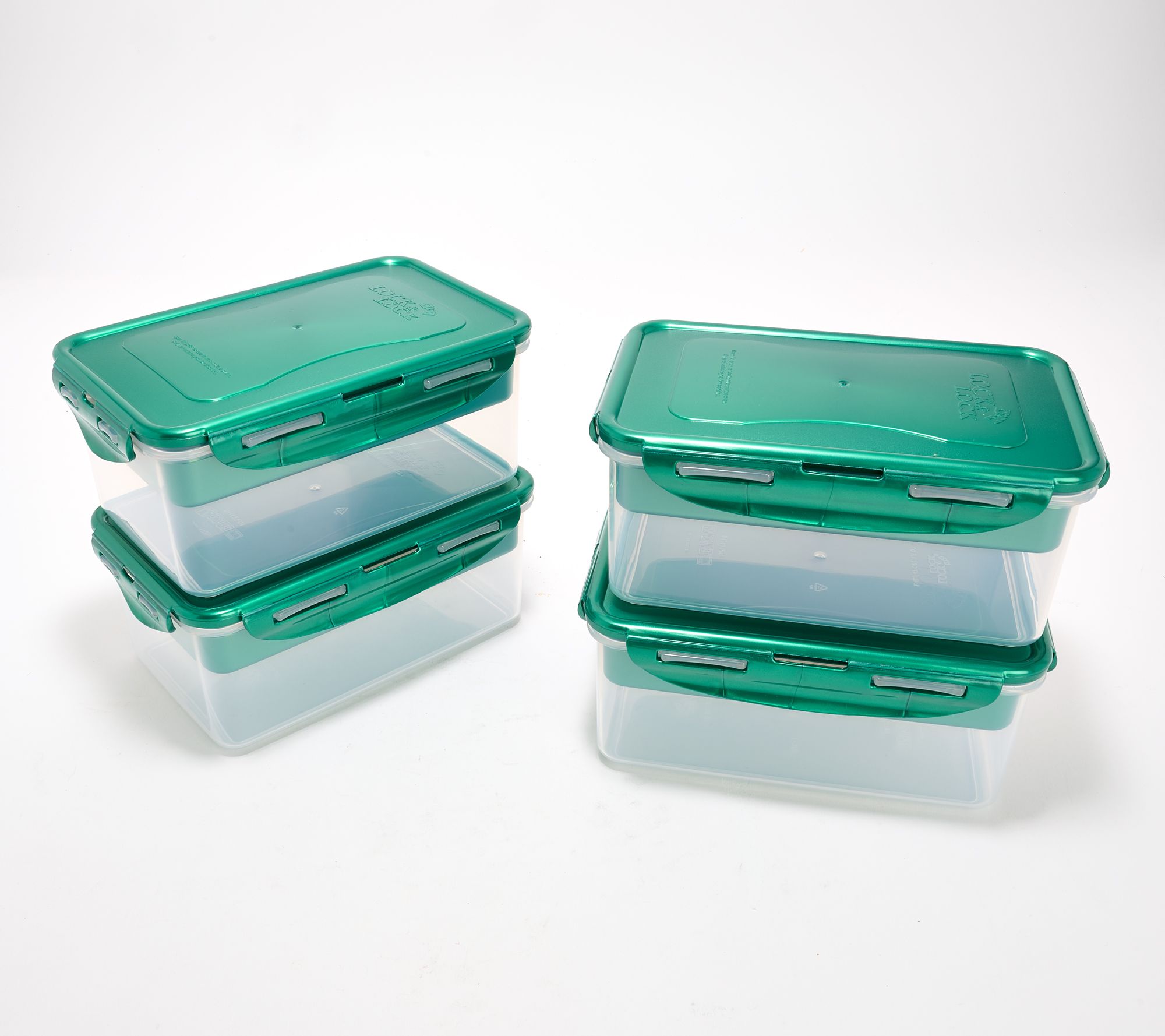 LocknLock Set of 4 Rectangles w/ Removeable Divided Inserts