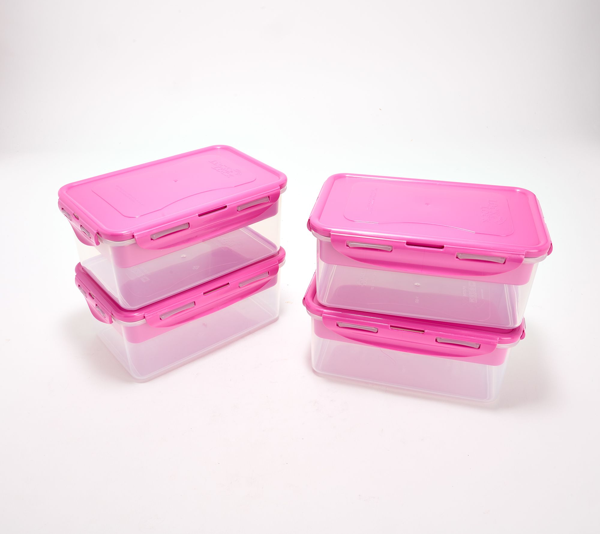 LocknLock Set of 4 Rectangles w/ Removeable Divided Inserts