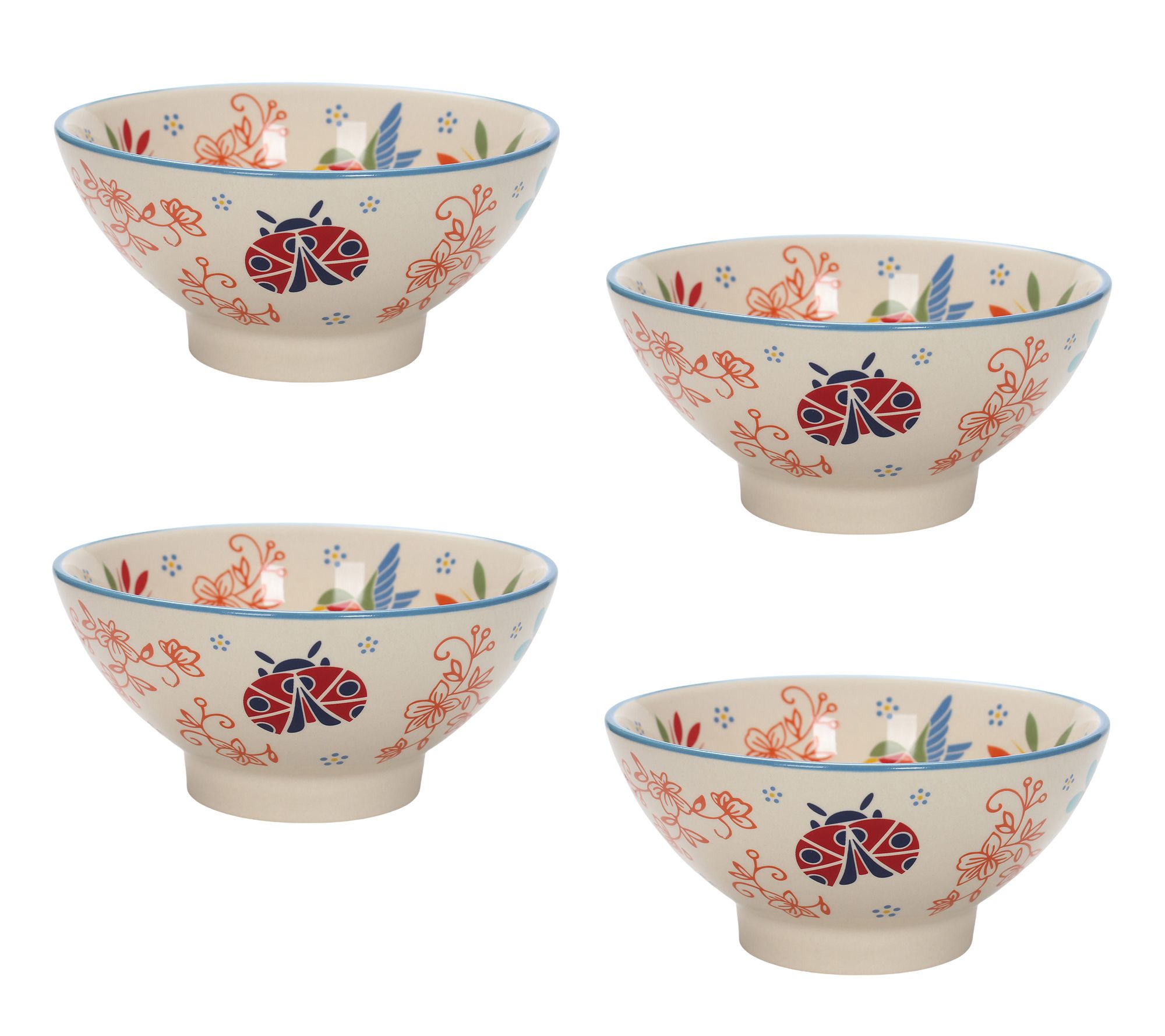 "As Is" Temp-tations Seasonal Set of (4) 16-oz Pedestal Bowls