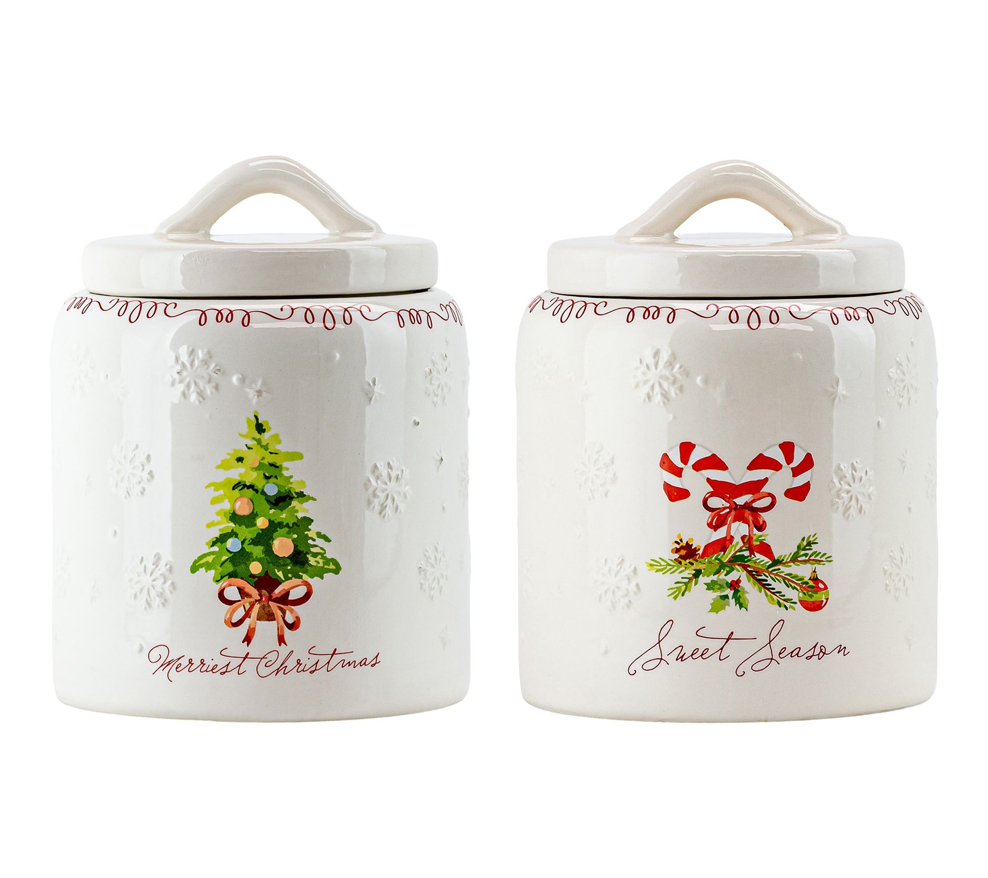 10 Strawberry Street Set of 2 Sweet Christmas Canisters