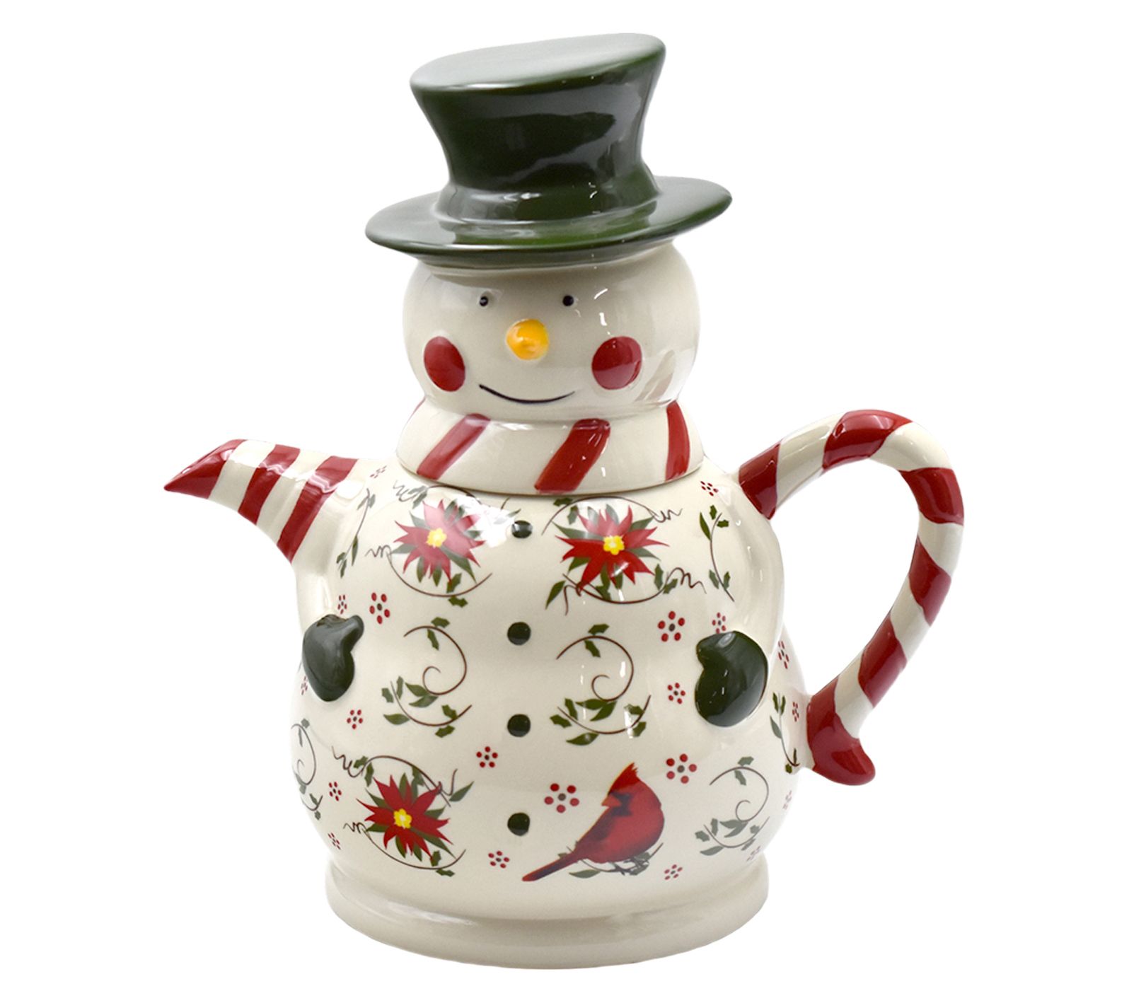 "As Is" Temp-tations Nostalgic Seasonal 1.75qt Snowman Teapot