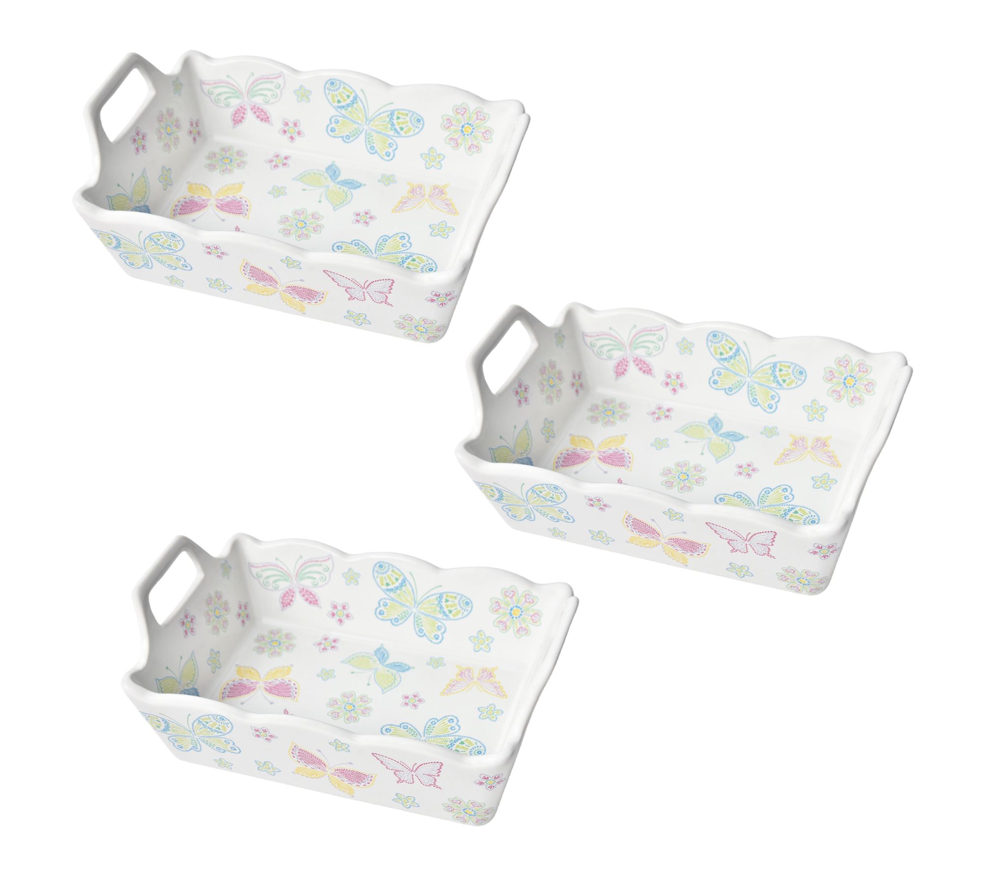 Temp-tations Set of (3) Rectangular Nesting Mini Bakers