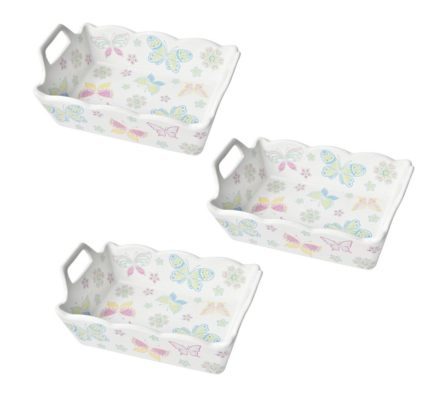 Temp-tations Set of (3) Rectangular Nesting Mini Bakers